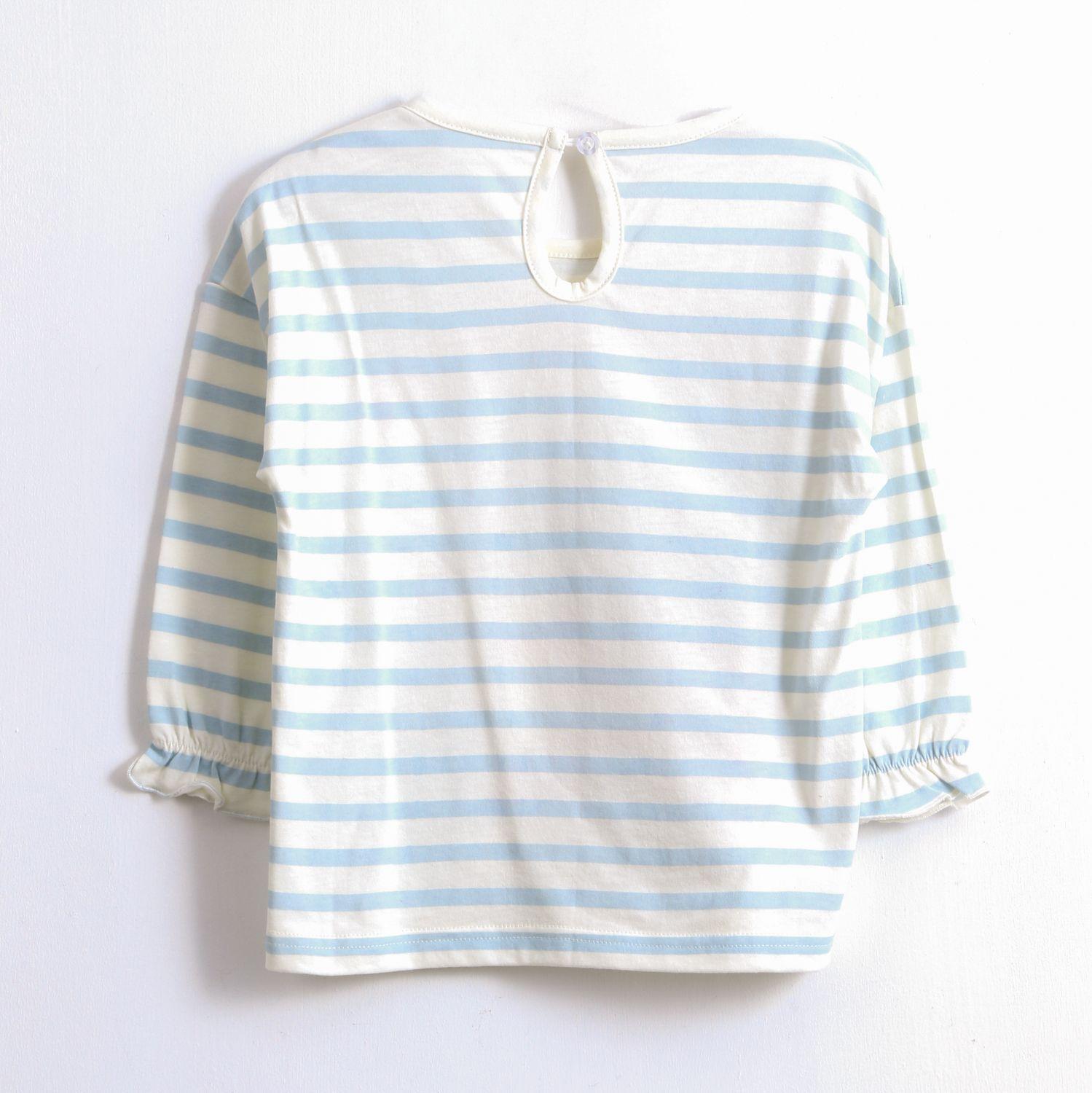Polera Manga Larga Niña Rayas Family Blanco Bluey-1