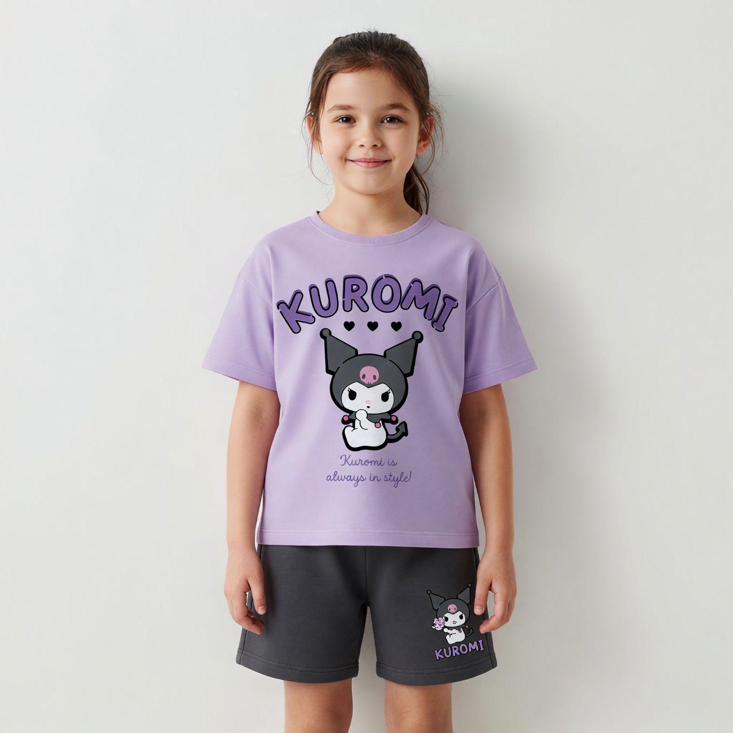 Conjunto Niña Kuromi Hello Kitty Lila-0