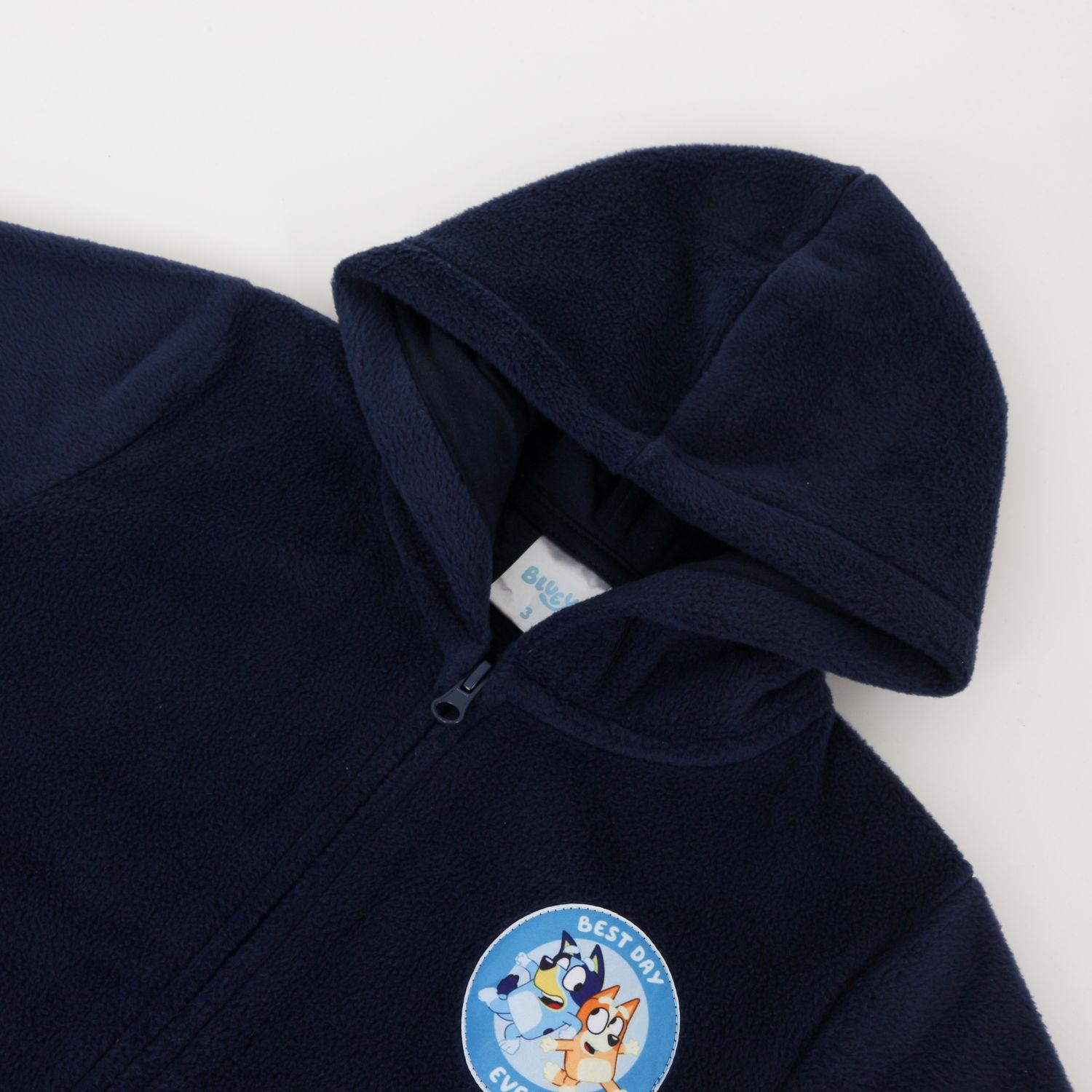 Polar Escolar con Gorro Niño Logo Azul Marino Bluey-2