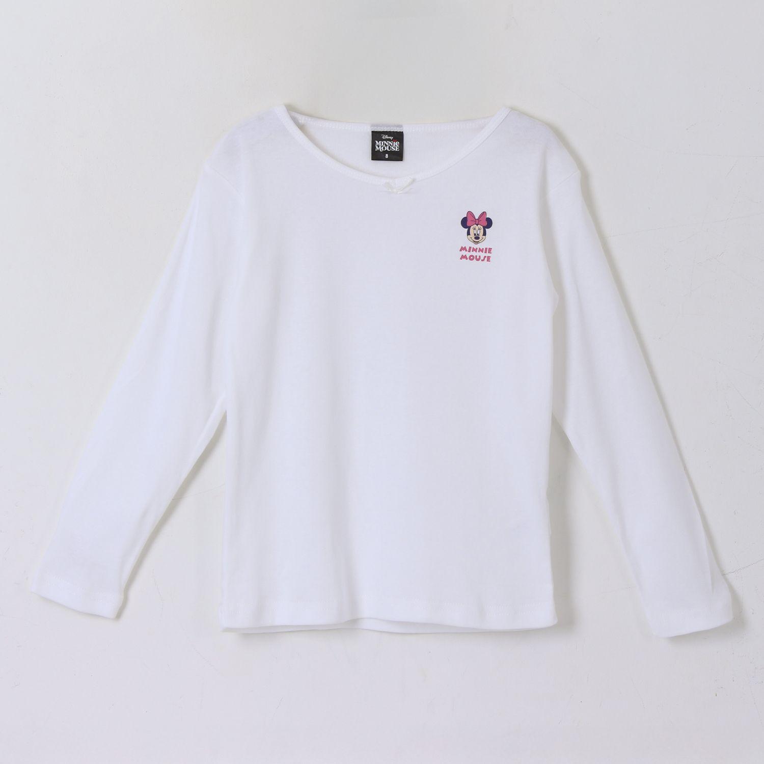 Bipack Camiseta Escolar Niña Manga Larga Blanco Minnie-1