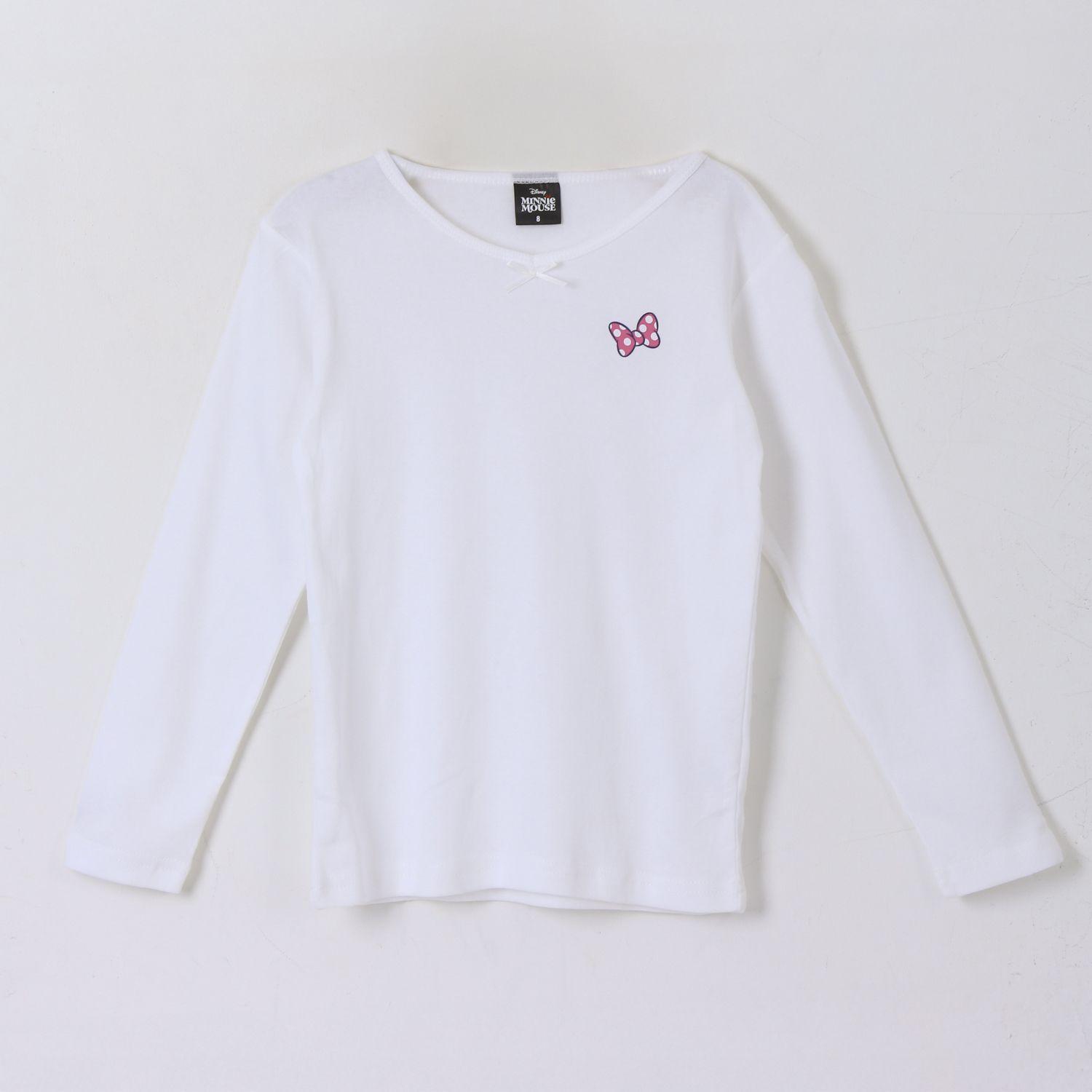 Bipack Camiseta Escolar Niña Manga Larga Blanco Minnie-4