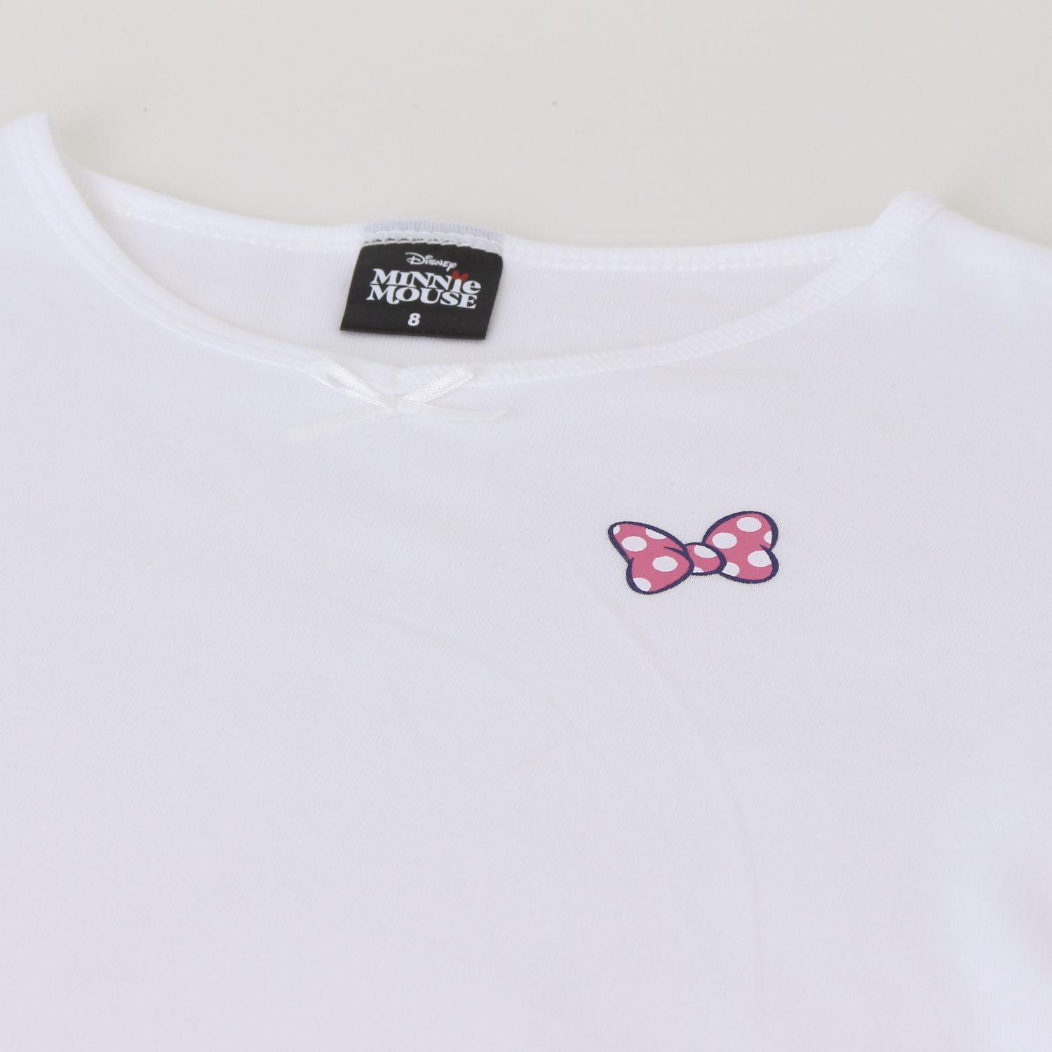 Bipack Camiseta Escolar Niña Manga Larga Blanco Minnie-6