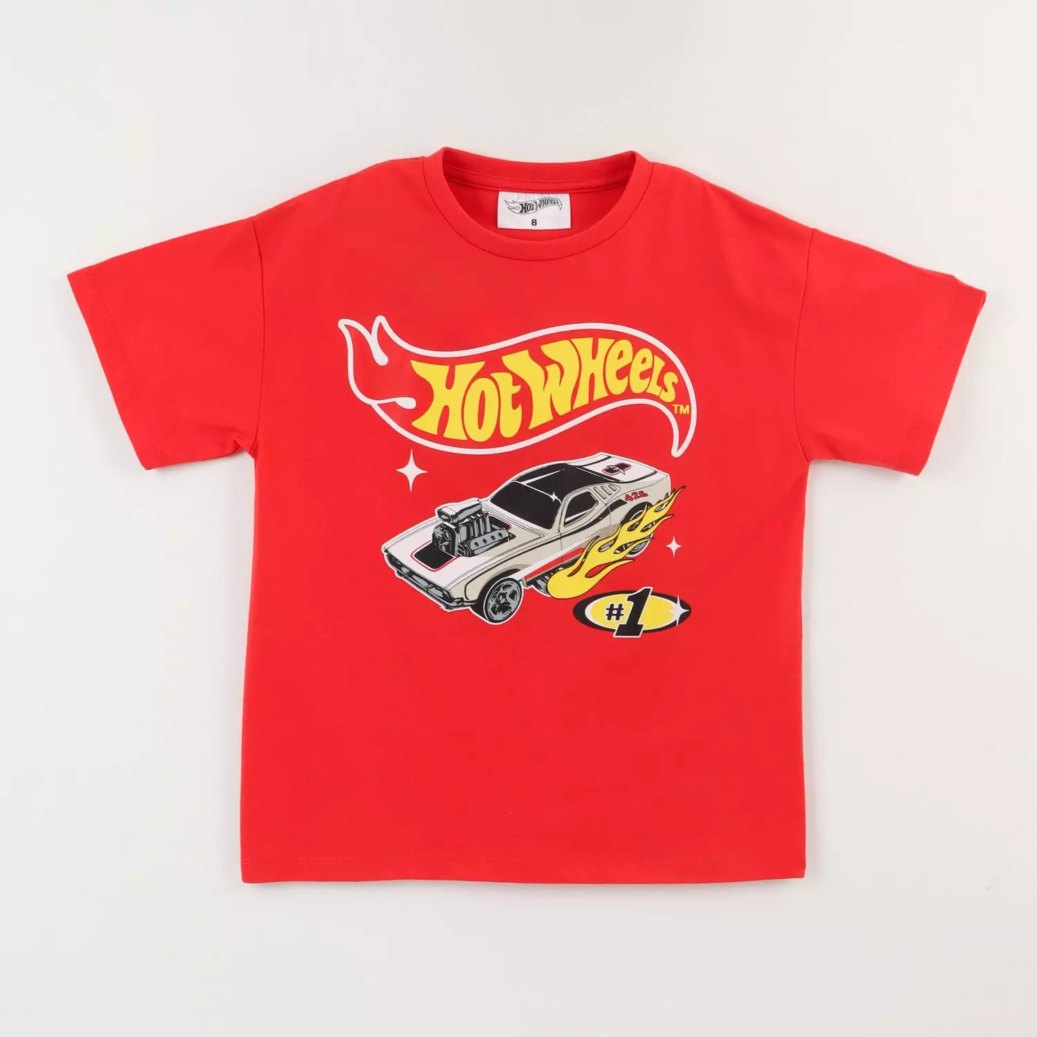 Polera Manga Corta Niño Rojo Logo Hot Wheels-0