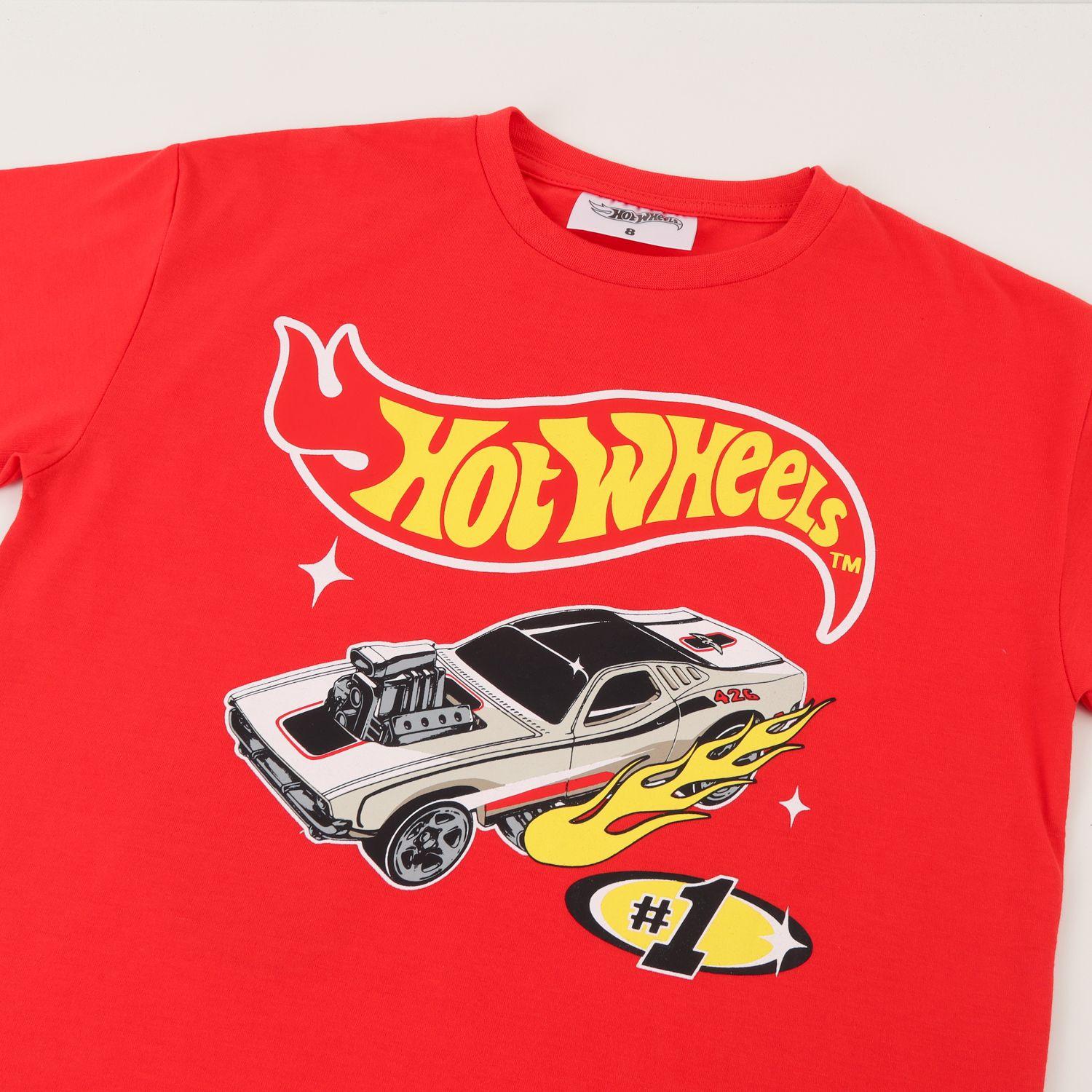 Polera Manga Corta Niño Rojo Logo Hot Wheels-2