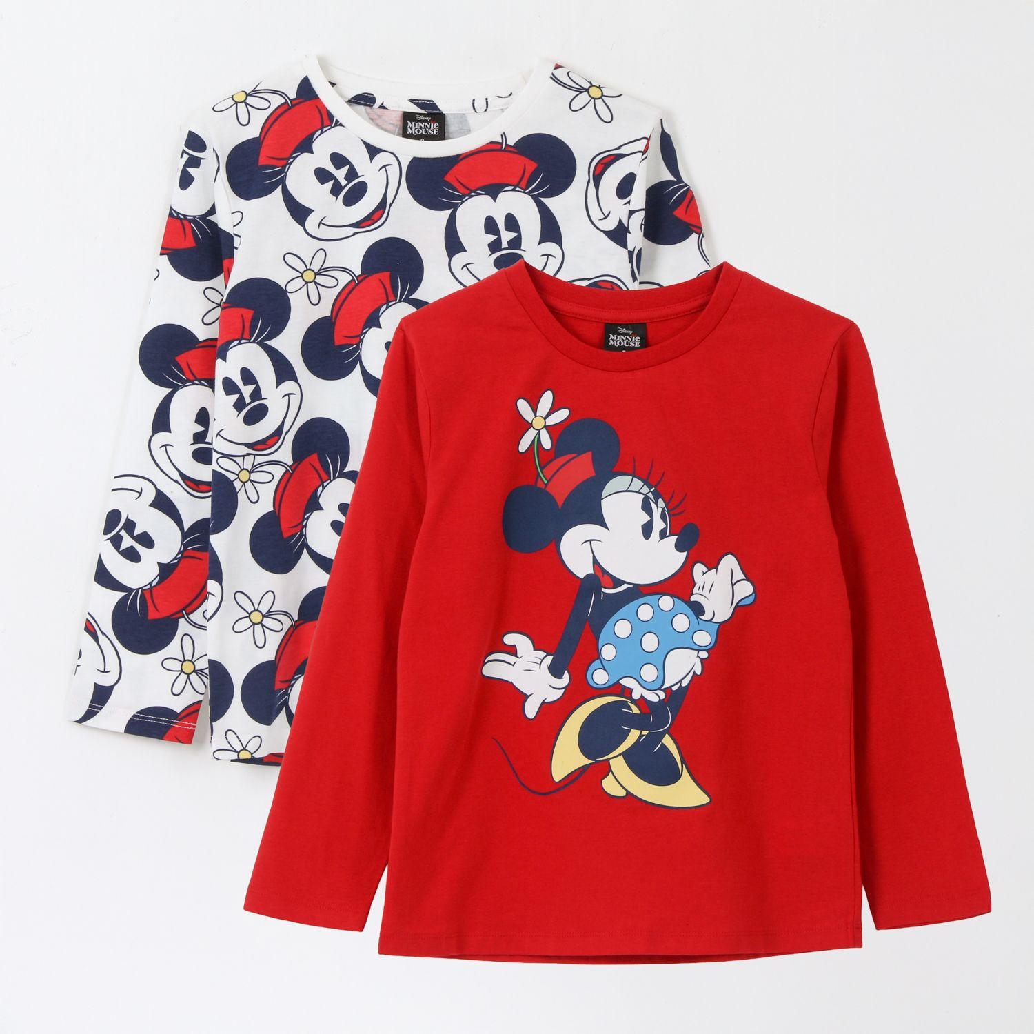 Bipack Polera Manga Larga Niña Full Print Minnie Rojo Disney-0