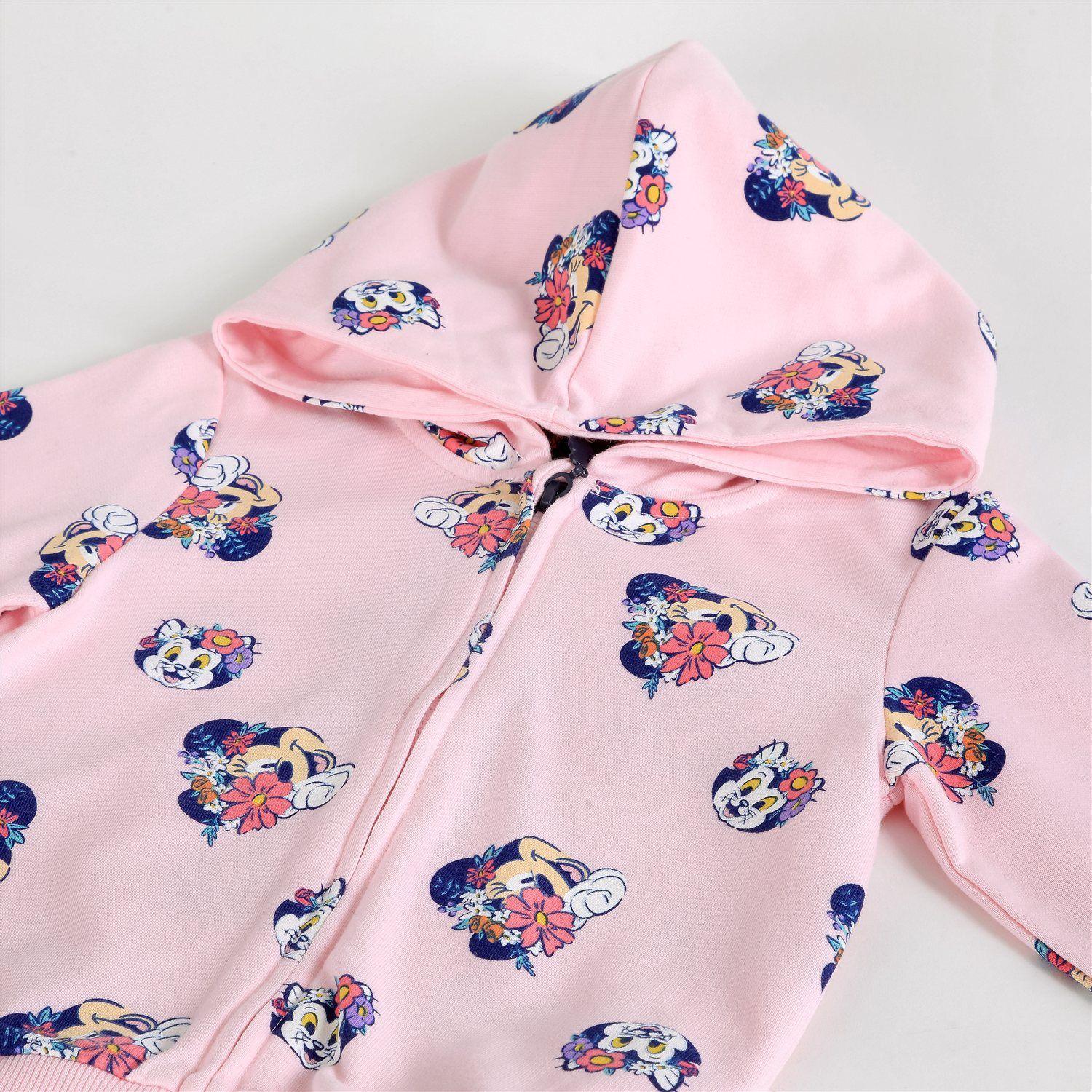 Polerón Abierto Niña Minnie Disney Full Print Rosado-2