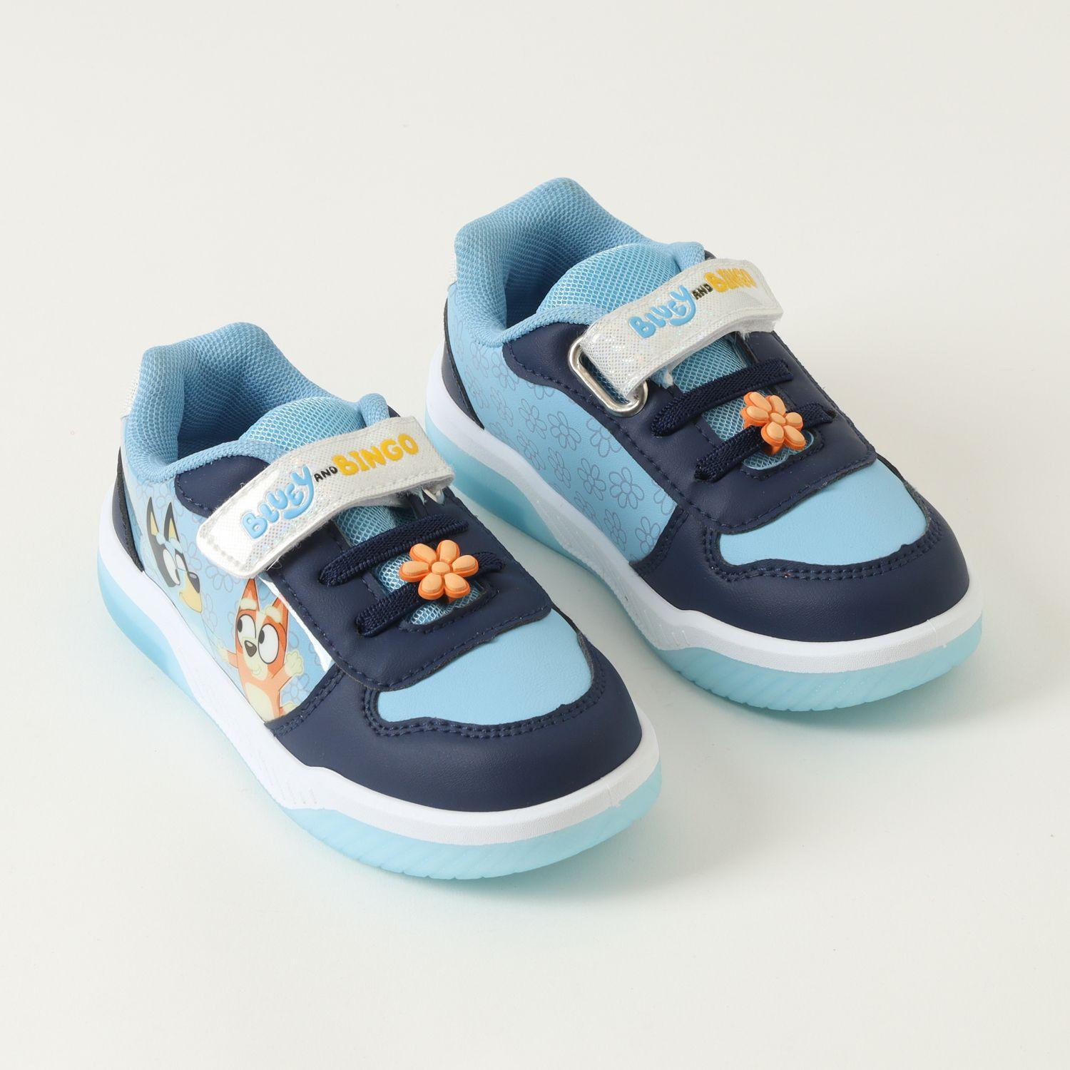 Zapatilla Con Luces Niña Flores Celeste Bluey-2