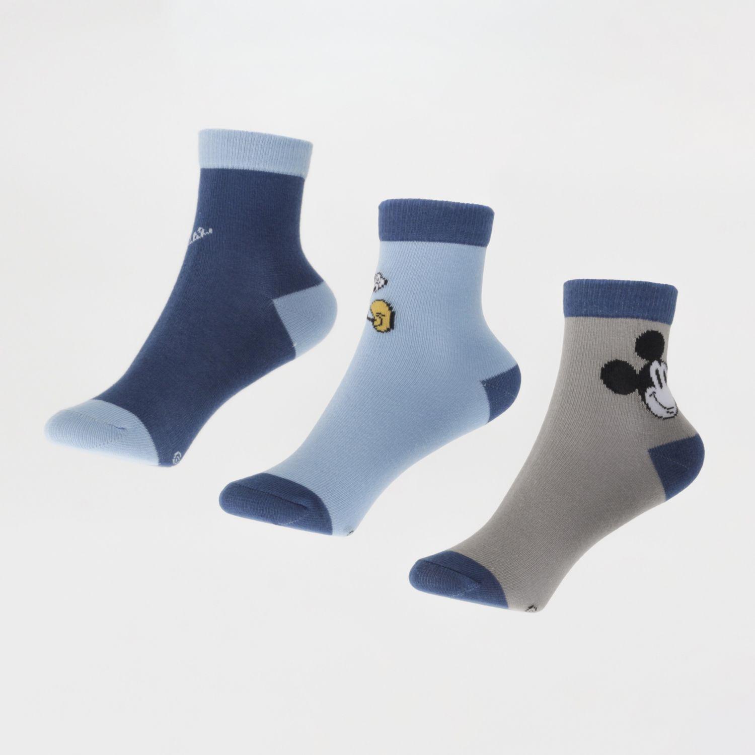 Tripack Calcetines Niño Azul Carita Mickey Disney-0