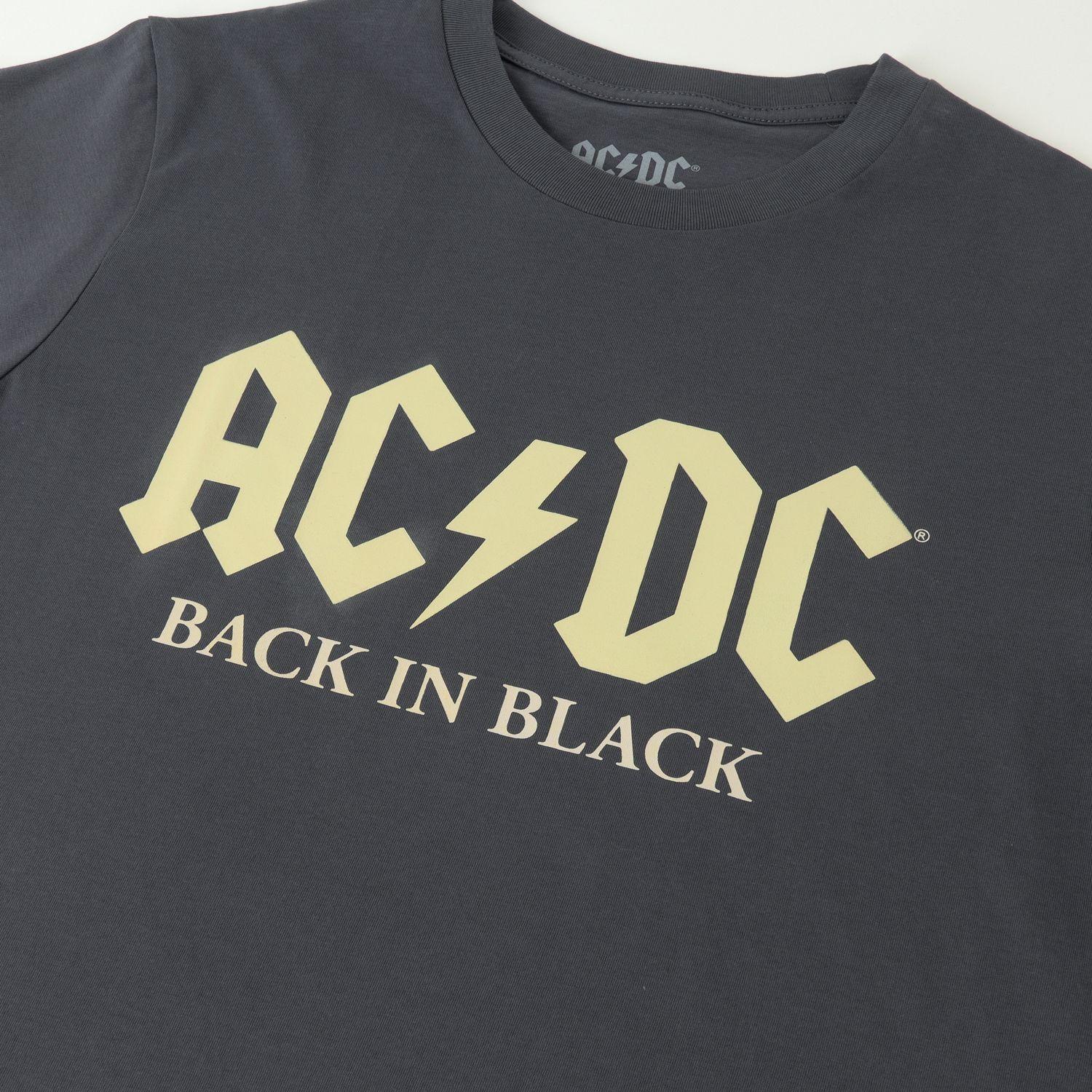 Polera Manga Corta Hombre Black And Black Gris AC/DC-1