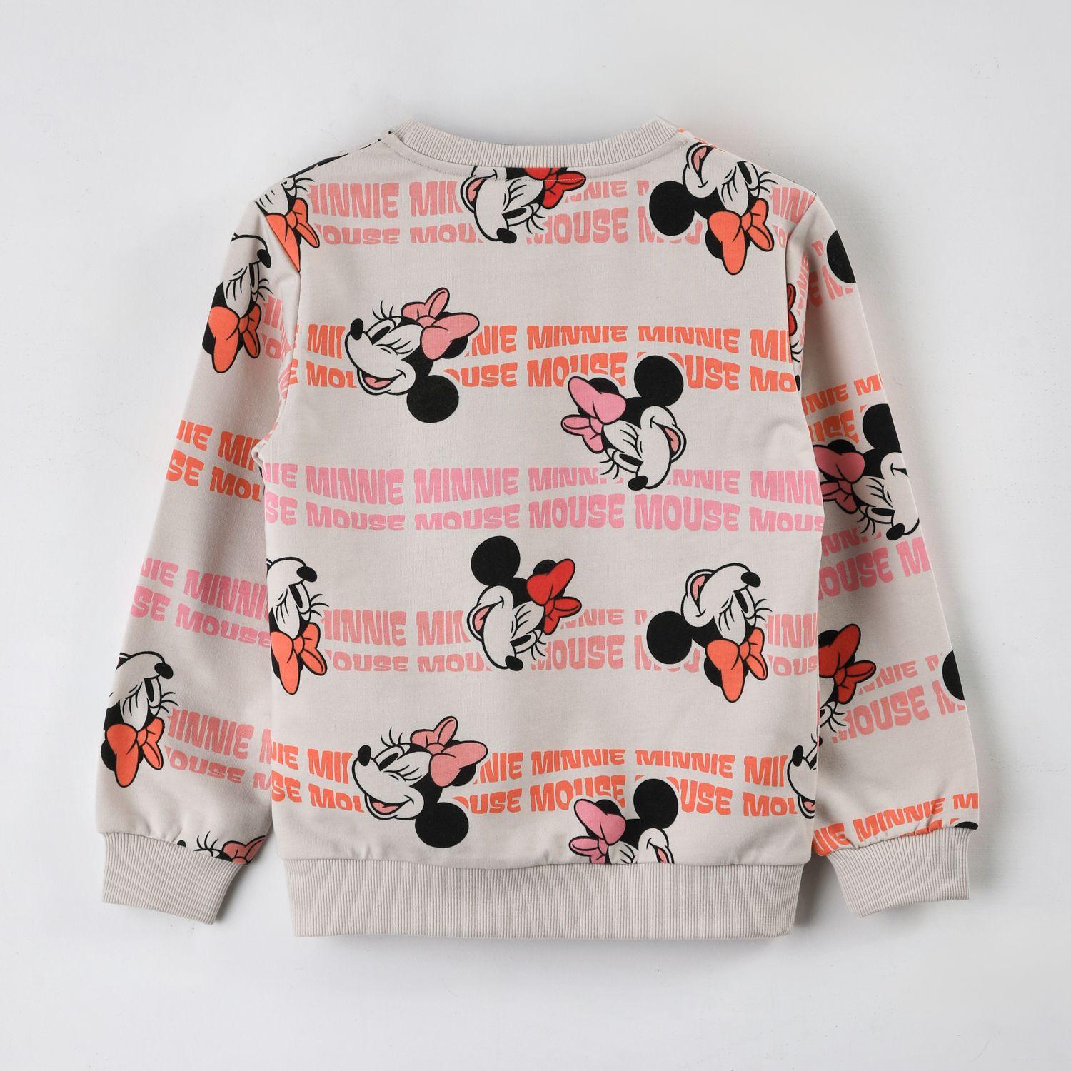 Polerón Cerrado Niña Minnie Disney Full Print Beige-2