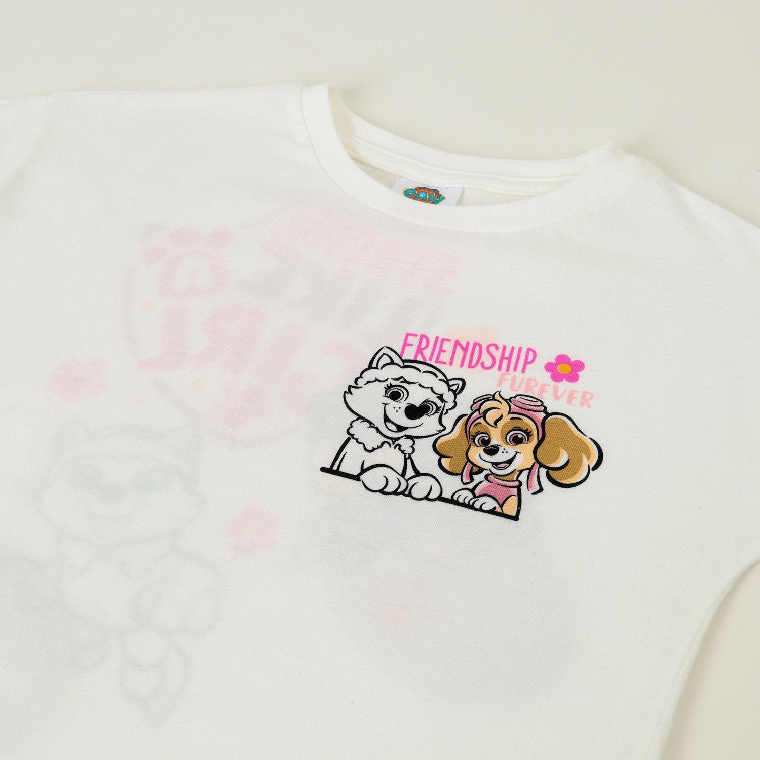 Polera Manga Corta Niña Skye Y Everest Blanco Paw Patrol-1