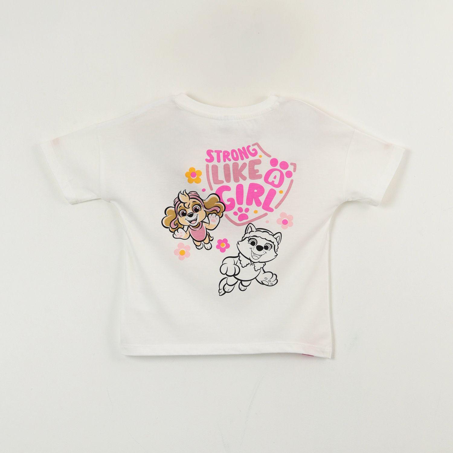 Polera Manga Corta Niña Skye Y Everest Blanco Paw Patrol-2