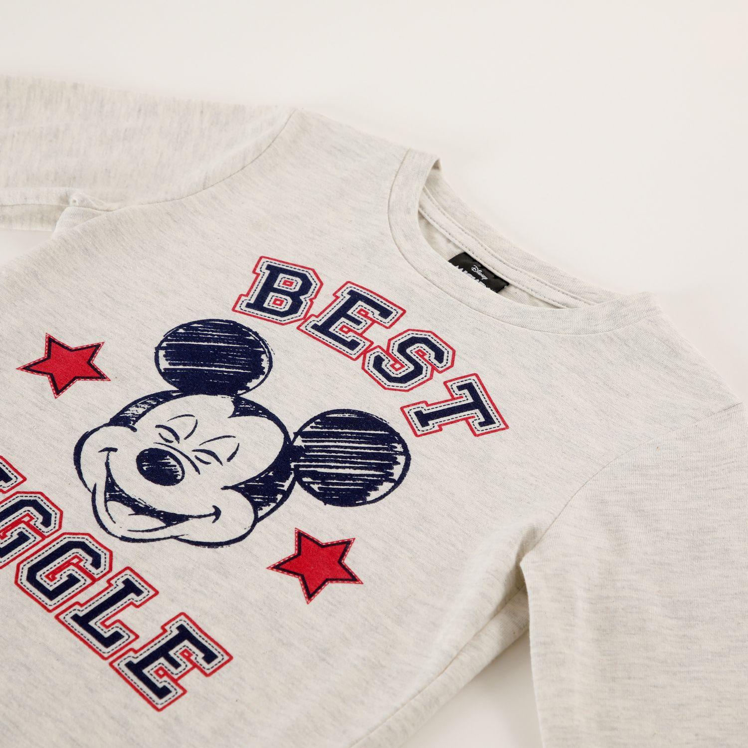 Polera Manga Larga Niño Mickey Best Giggle Gris Disney-1