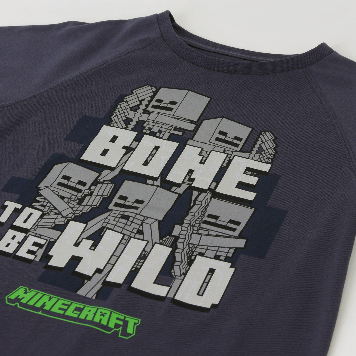 Polerón Cerrado Niño Bone To Be Wild Gris Minecraft-2