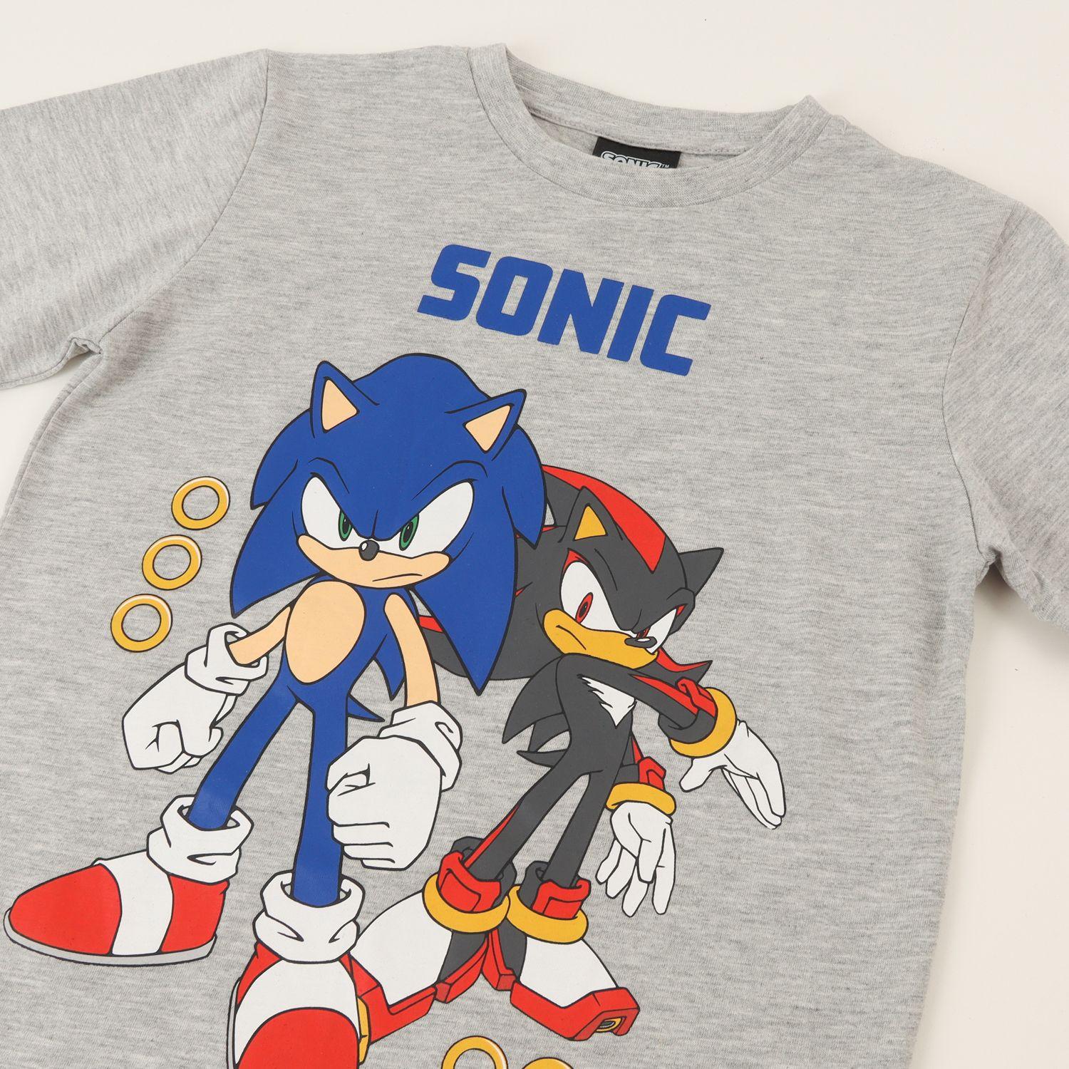 Pijama Manga Corta Niño Gris Claro Personajes Sonic-3