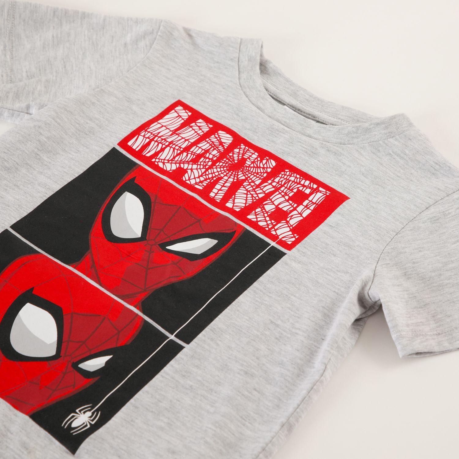 Pijama Corto Niño Spiderman Cabezas Gris Marvel-1