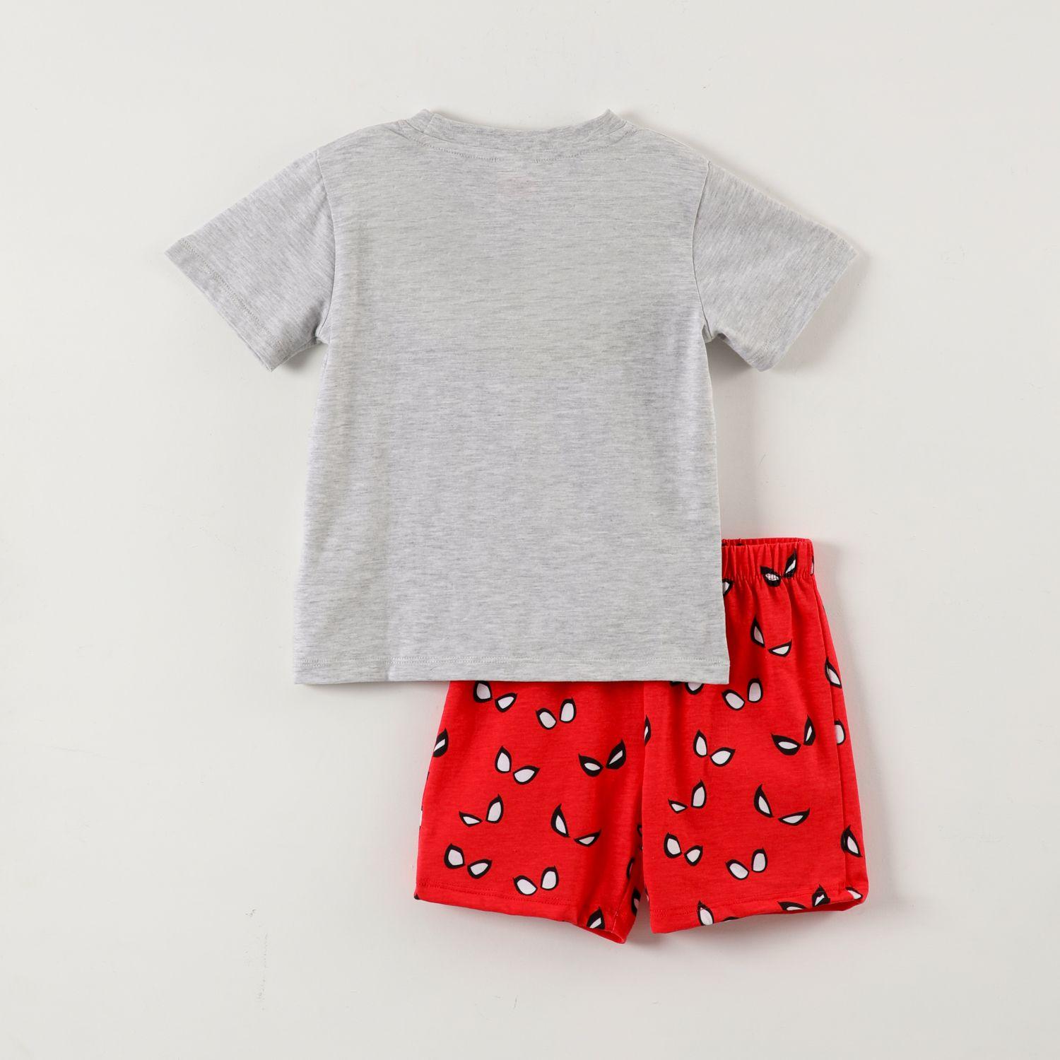 Pijama Corto Niño Spiderman Cabezas Gris Marvel-3