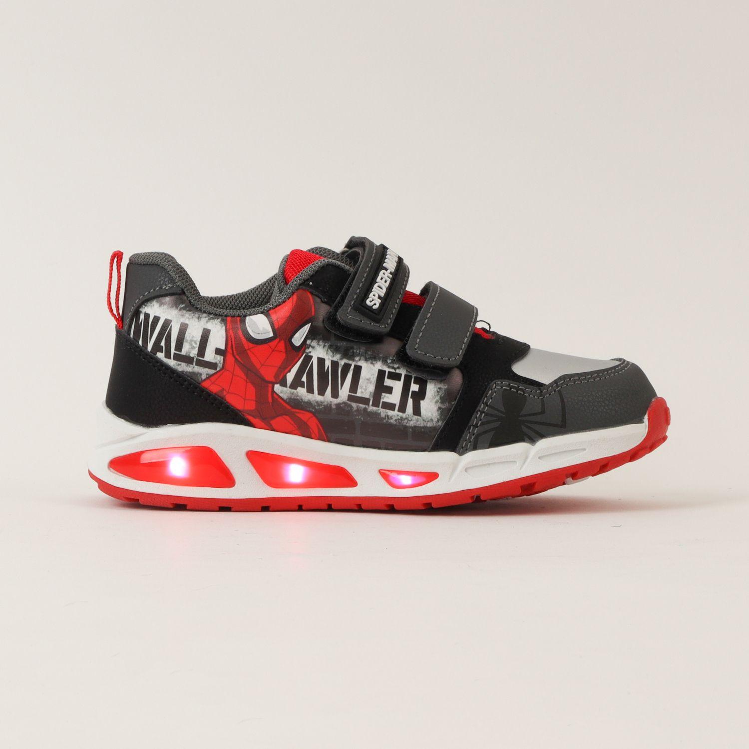 Zapatilla Con Luces Niño Spiderman Wall Negro Marvel-0