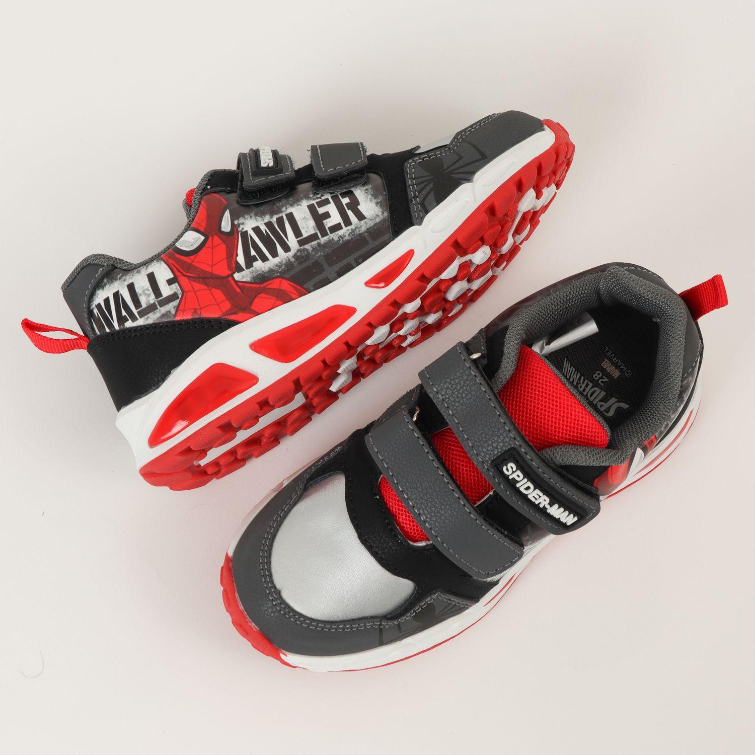 Zapatilla Con Luces Niño Spiderman Wall Negro Marvel-2