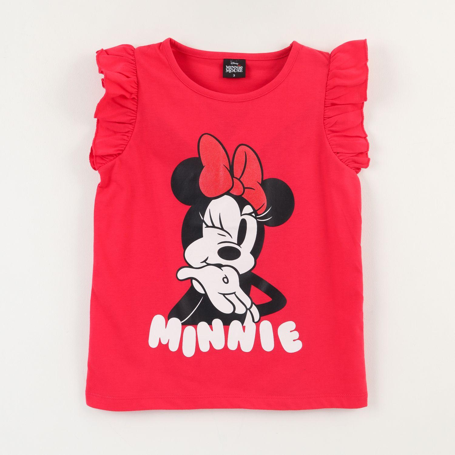 Polera Sin Manga Niña Rojo Minnie Kiss Disney-0