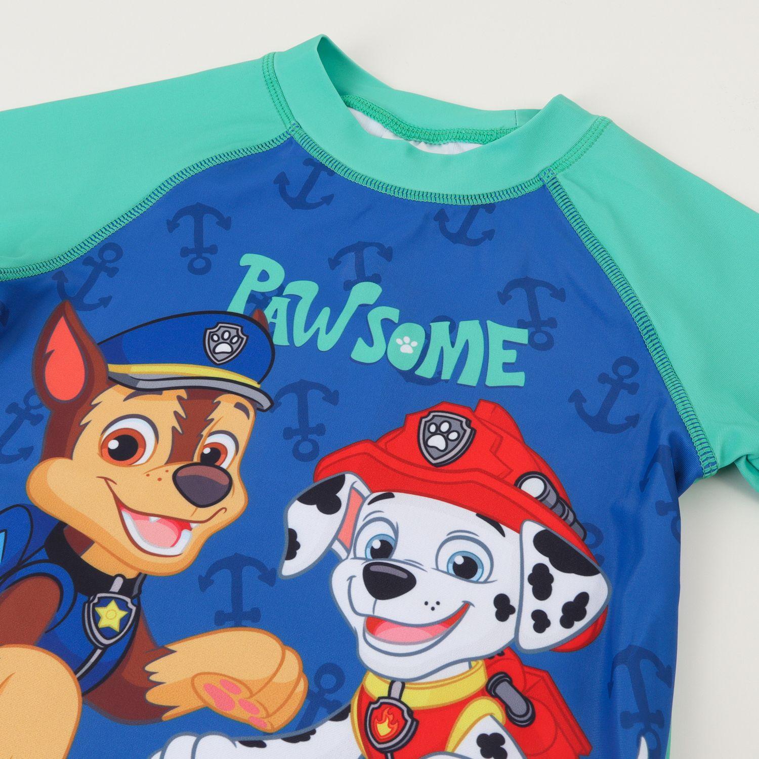 Polera UV Manga Corta Niño Azul Chase & Marshall Paw Patrol-2