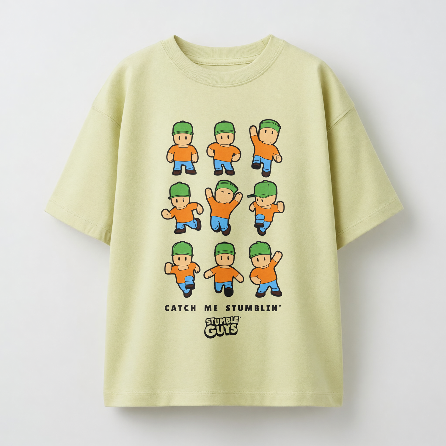 Polera Manga Corta Niño Stumble Guys Estampado Verde-2