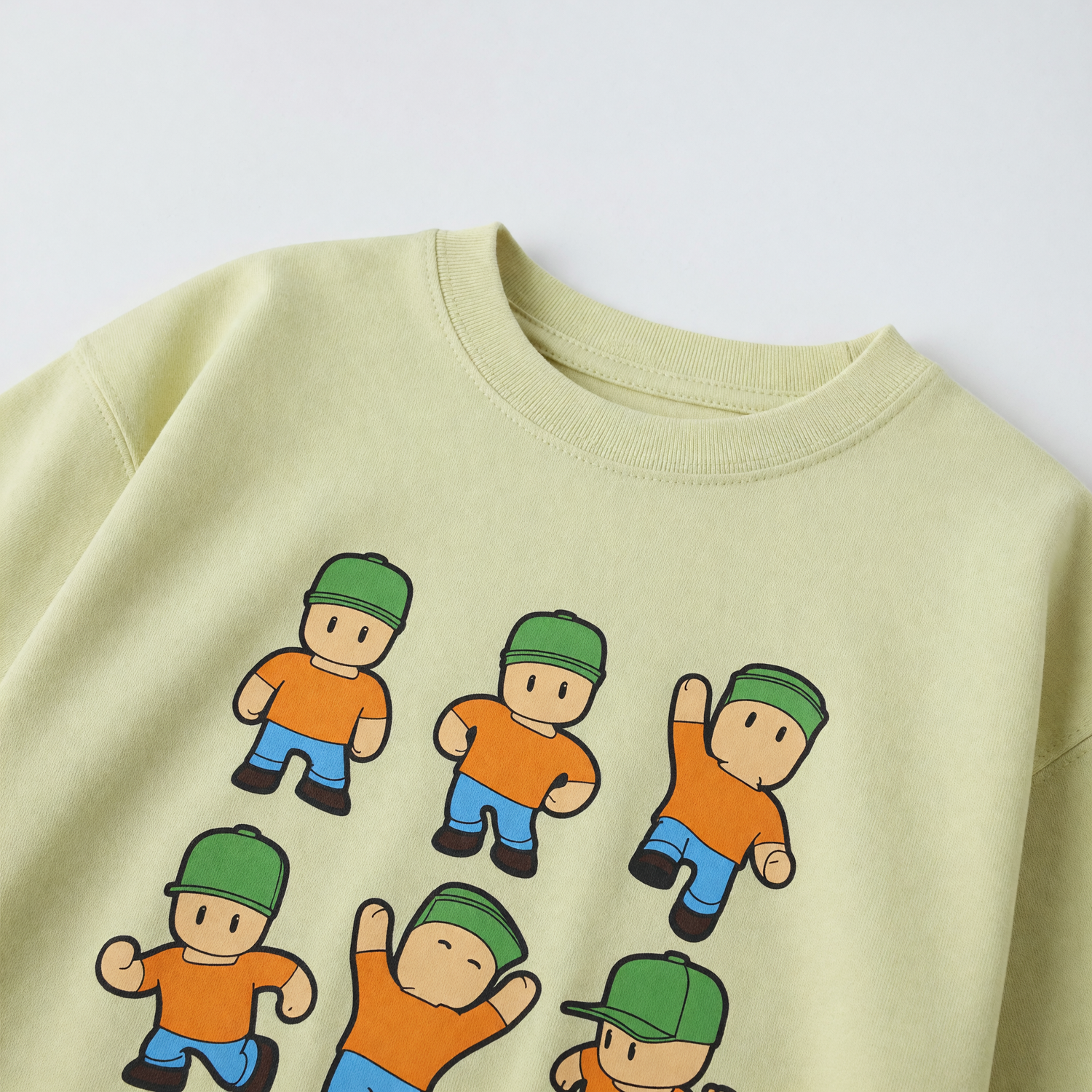 Polera Manga Corta Niño Stumble Guys Estampado Verde-4