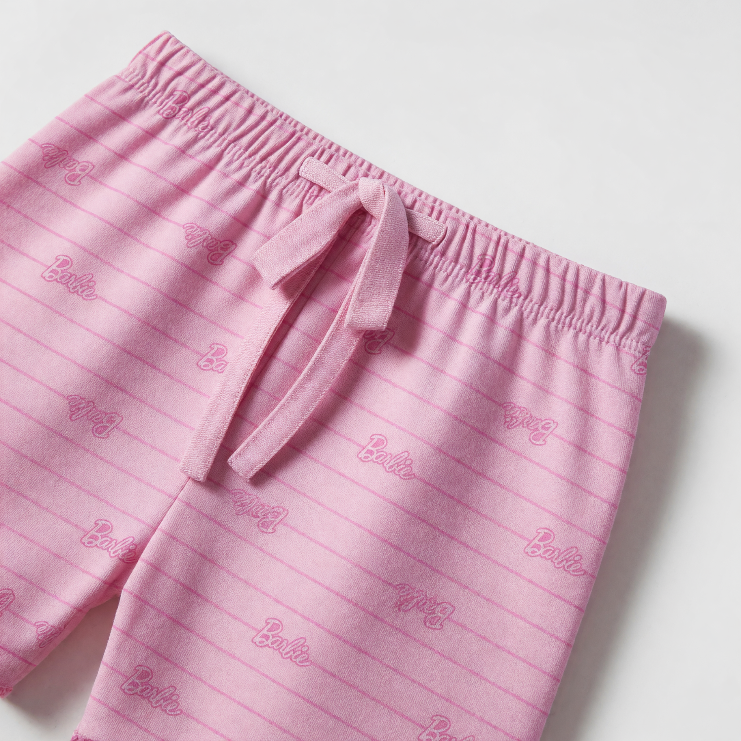 Pijama Manga Corta Niña Barbie Logo Rosado-3