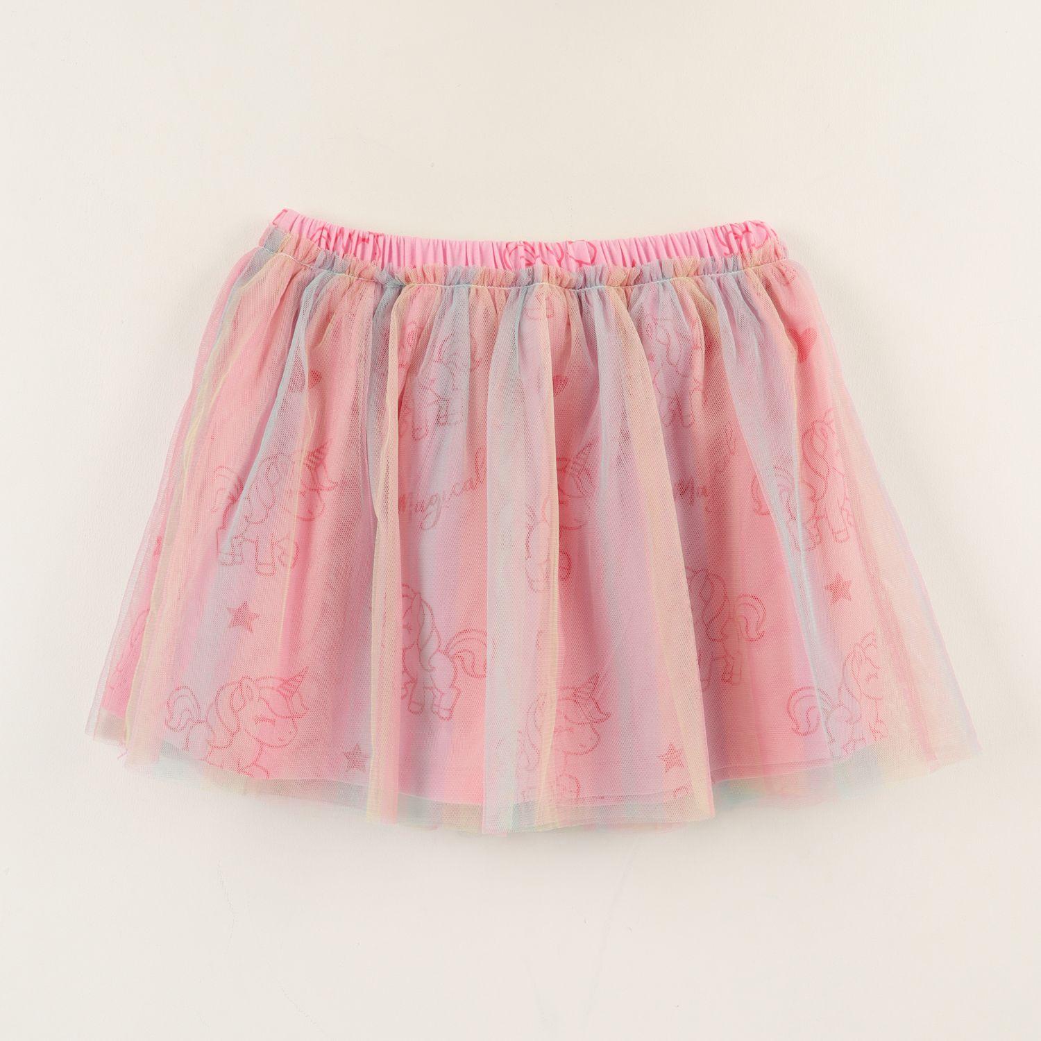 Falda Niña Rosado Tull Unicornio-1