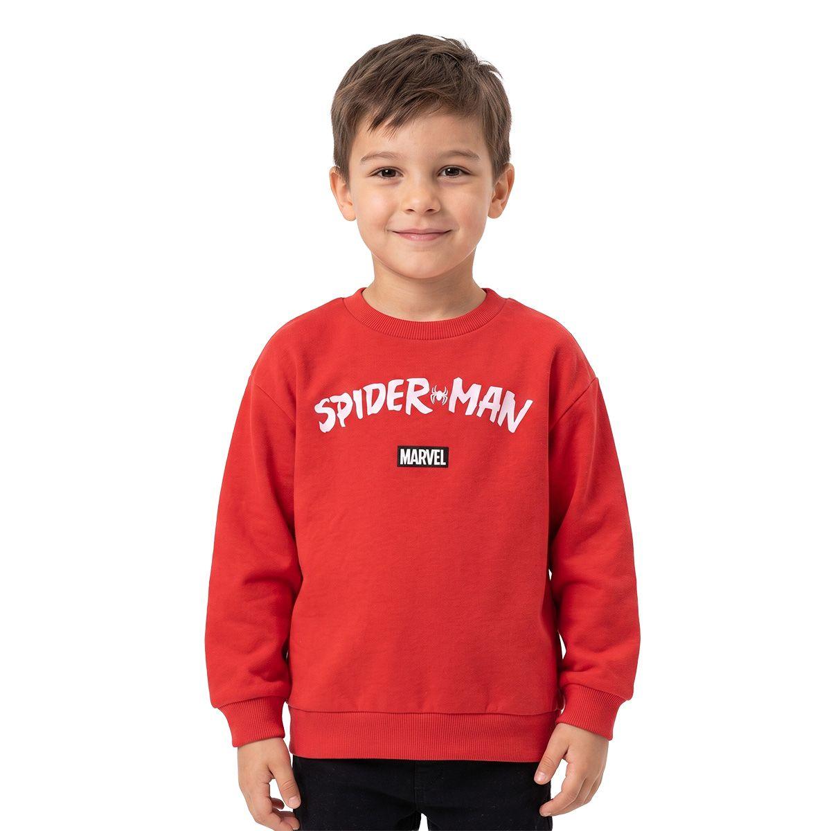 Polerón Cerrado Niño Spiderman Back Print Rojo Marvel-0