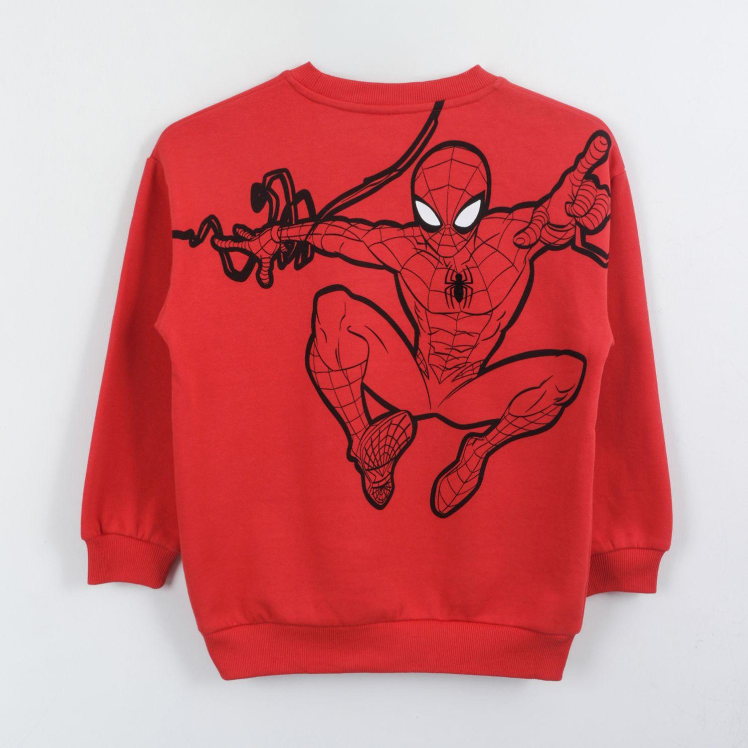 Polerón Cerrado Niño Spiderman Back Print Rojo Marvel-2