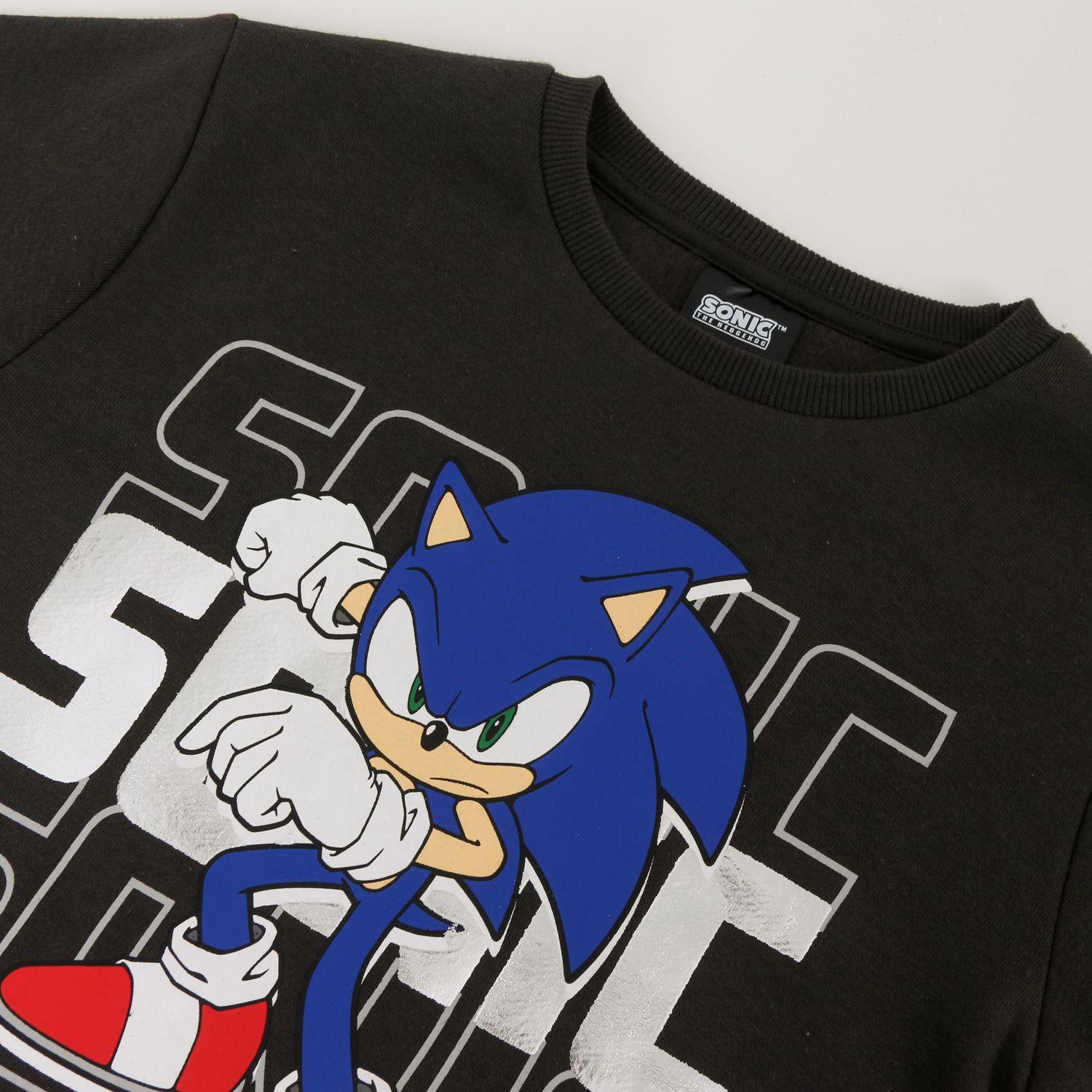 Polerón Cerrado Niño Sonic En Acción Negro Sonic-2