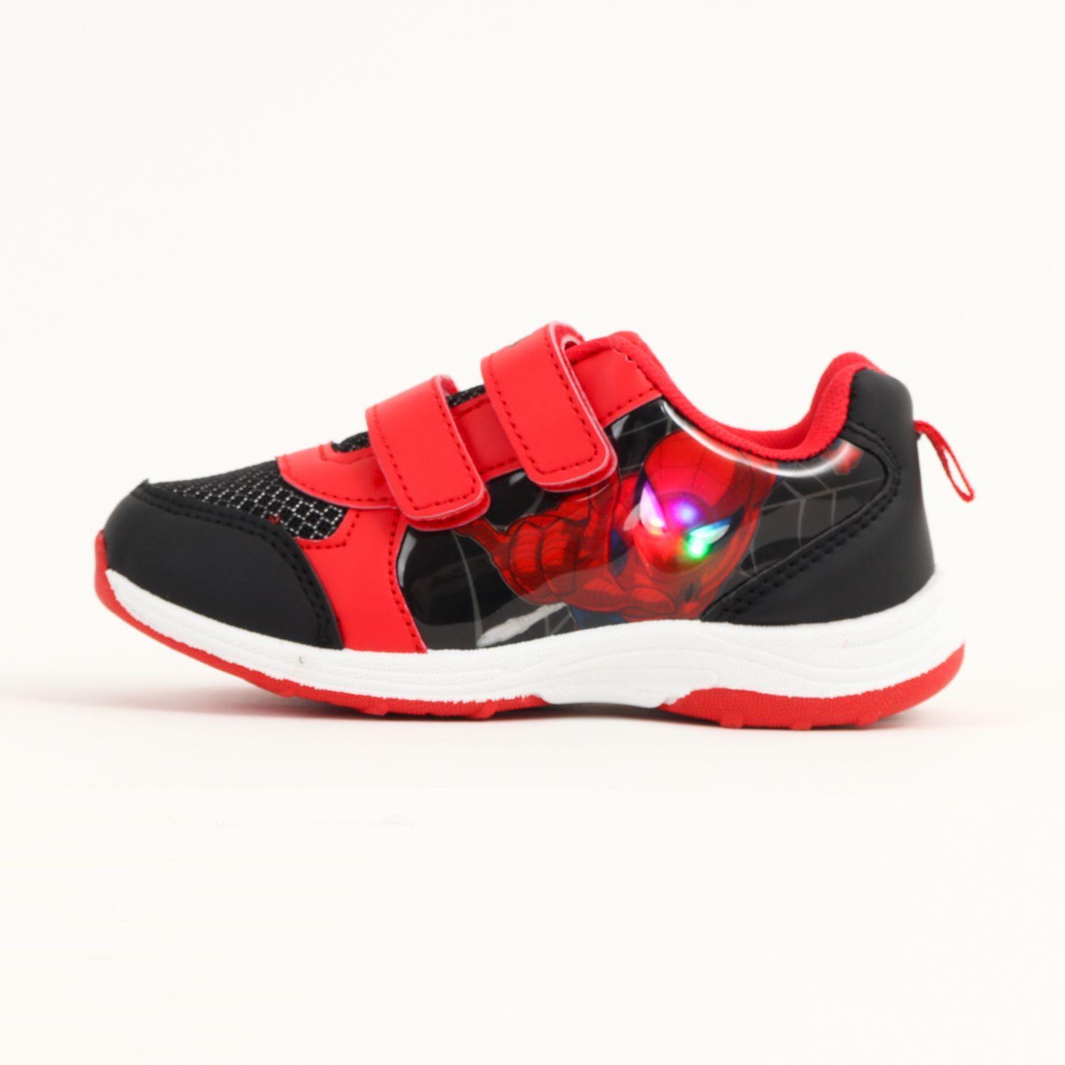 Zapatilla Con Luces En Personaje Niño Spiderman Negro Marvel-0
