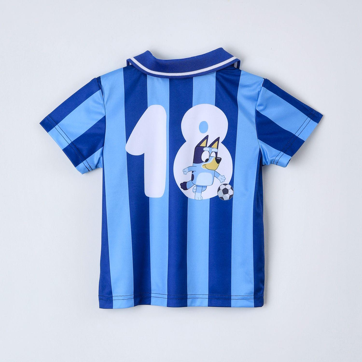 Polera Manga Corta Niño Bluey Futbol Azul-2