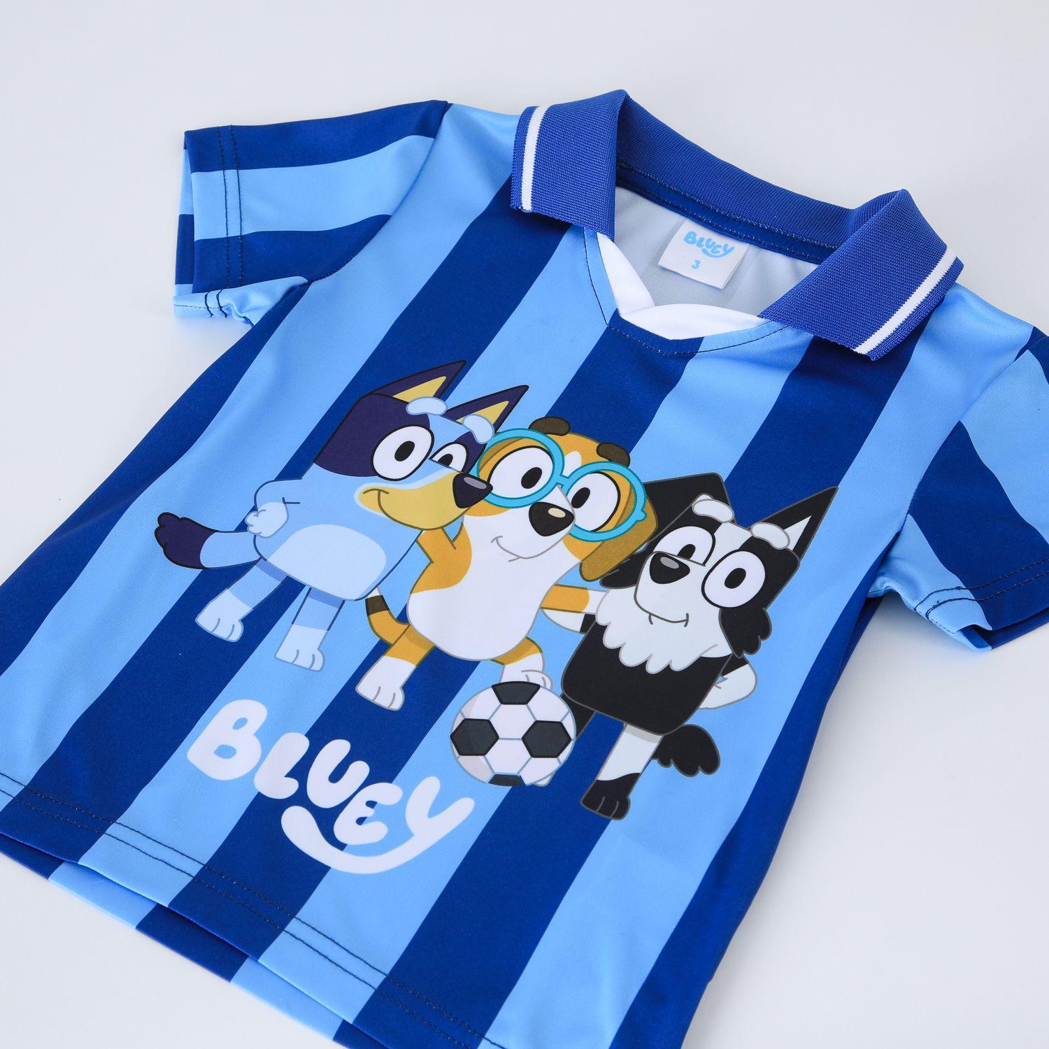 Polera Manga Corta Niño Bluey Futbol Azul-3