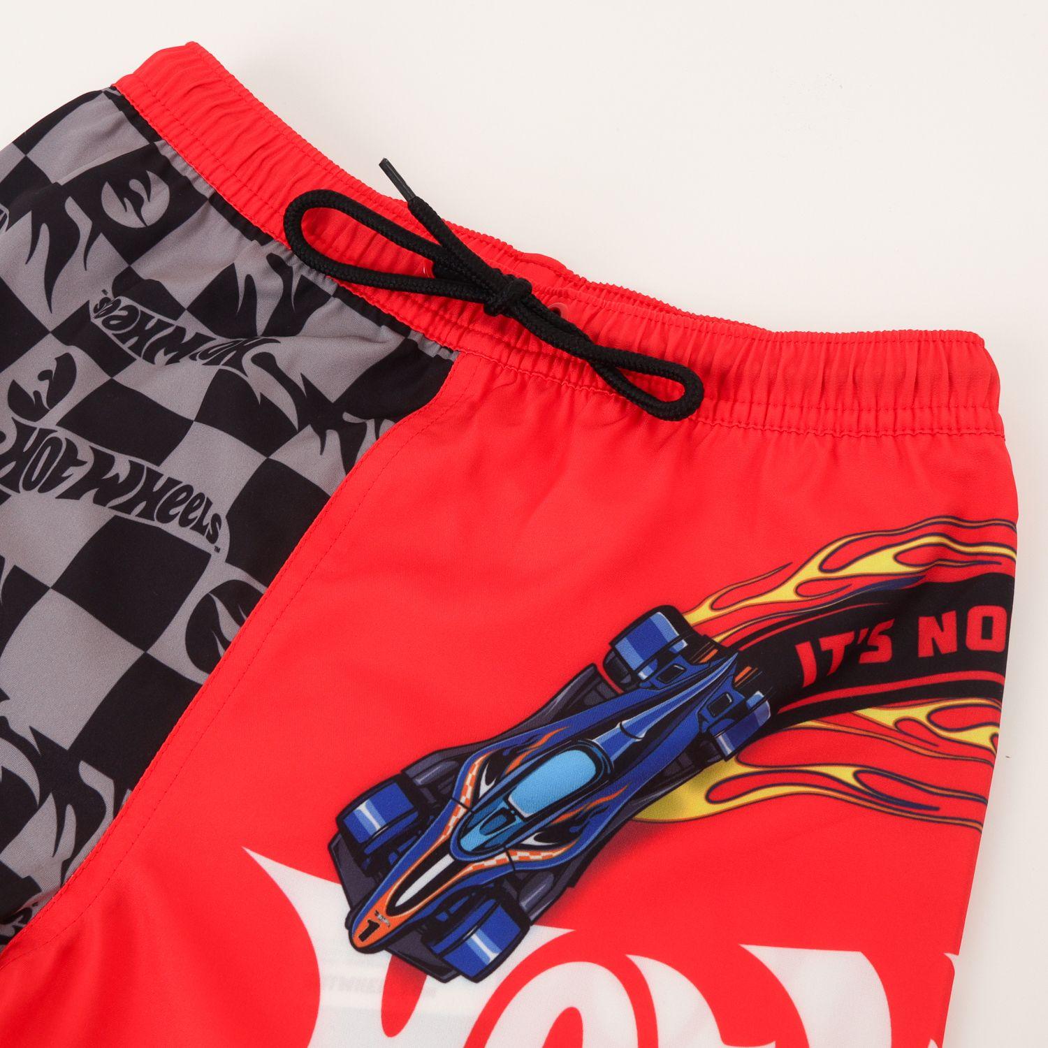 Short y Bolsa Niño Rojo Full Print Bolsillo Hot Wheels-2