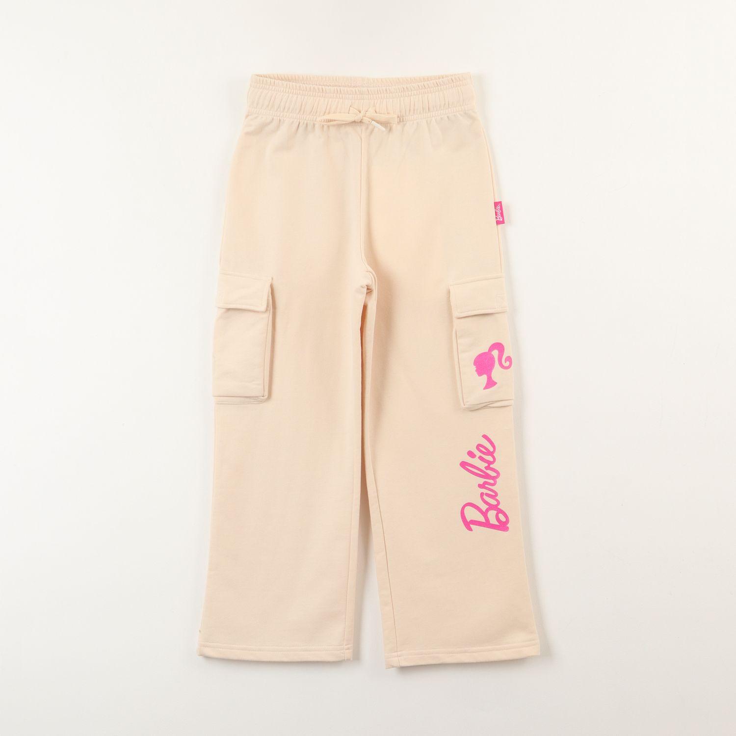 Pantalon Cargo De Buzo Niña Logo Beige Barbie-0