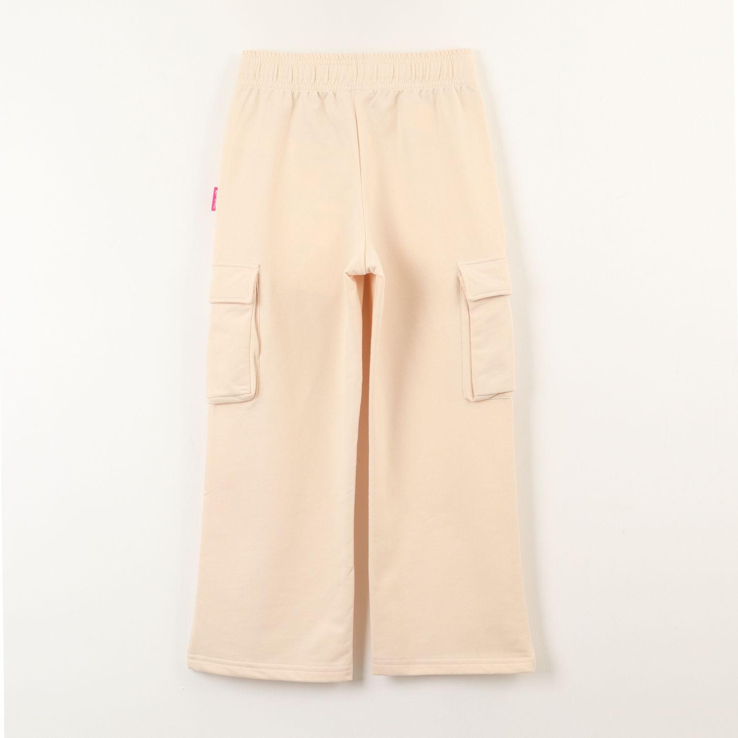 Pantalon Cargo De Buzo Niña Logo Beige Barbie-2
