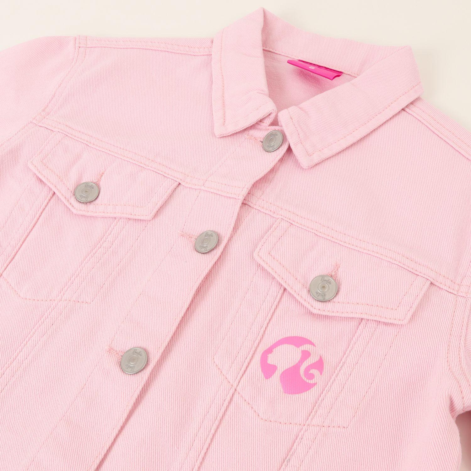 Chaqueta Denim Niña Logo Espalda Rosado Barbie-1