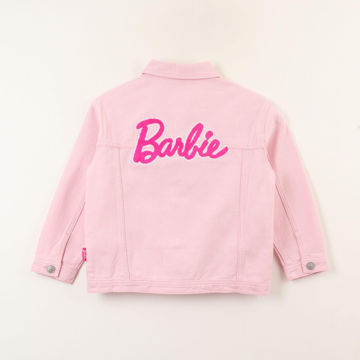 Chaqueta Denim Niña Logo Espalda Rosado Barbie-2