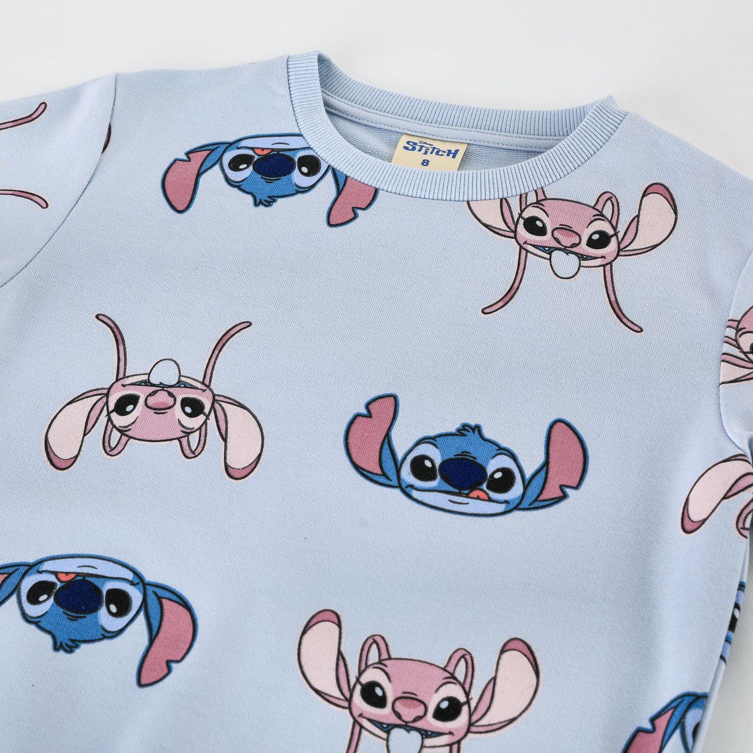 Polerón Cerrado Niña Lilo & Stitch Disney Full Print Celeste-2