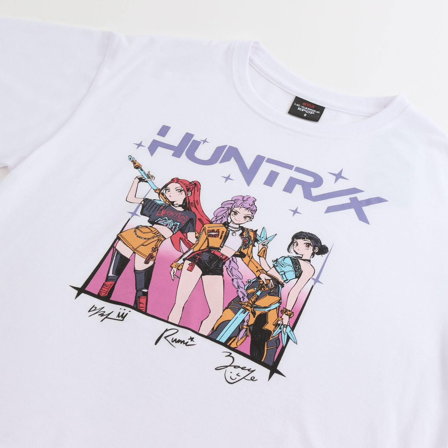 Polera Manga Corta Niña Huntr/x Blanco Kpop Demon Hunters-2