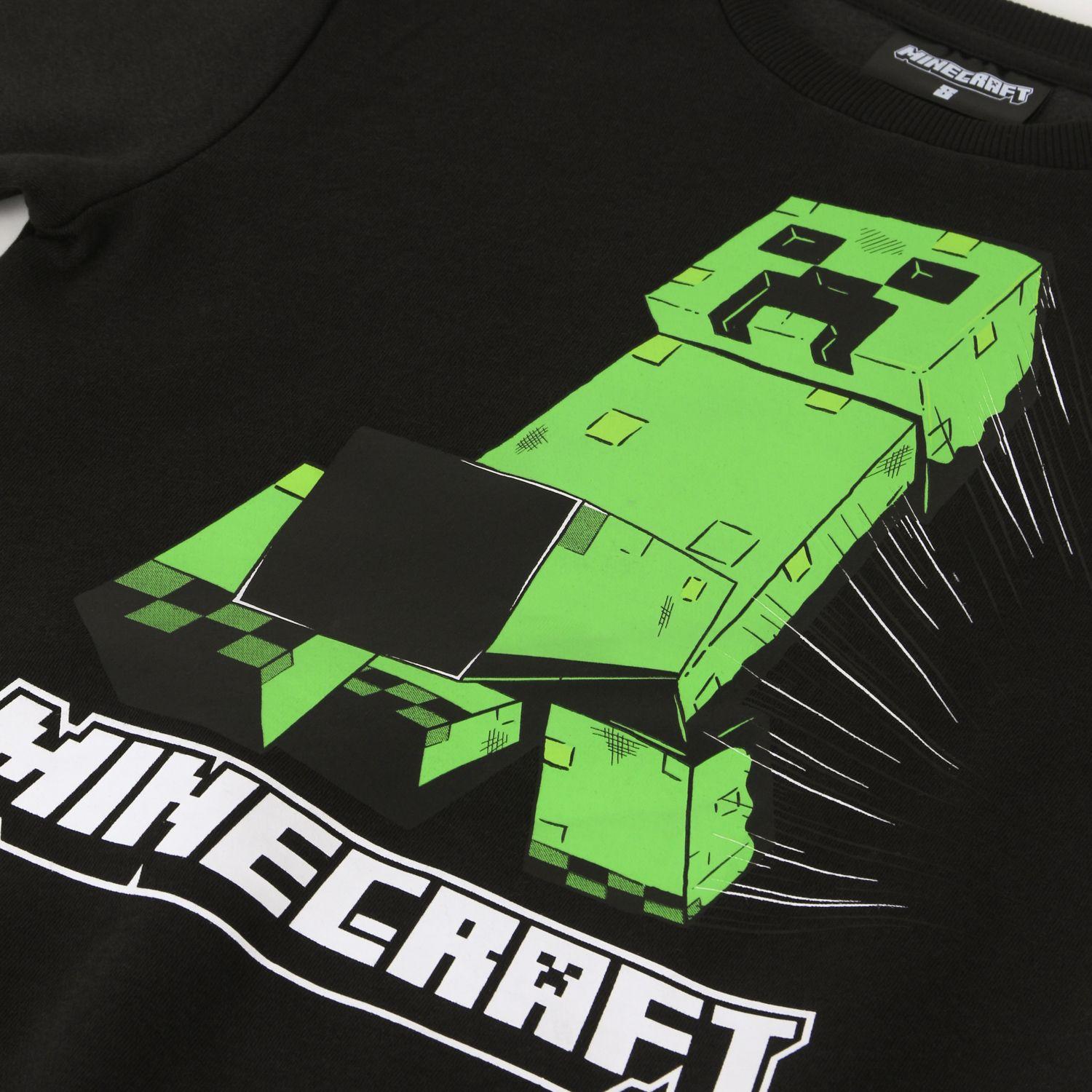 Polerón Cerrado Niño Creeper Run Negro Minecraft-2