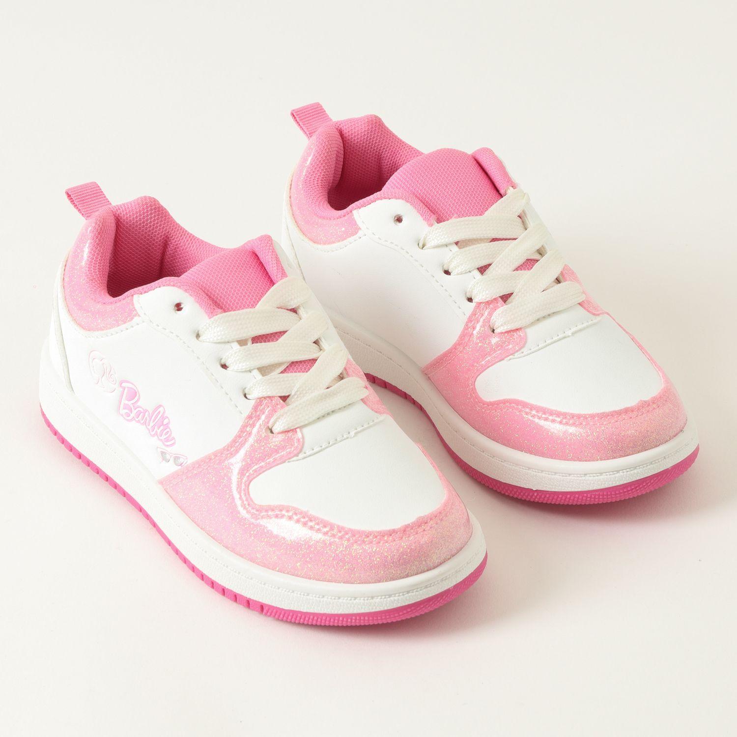 Zapatilla Niña Luces En Cordones Brillos Blanco Barbie-1