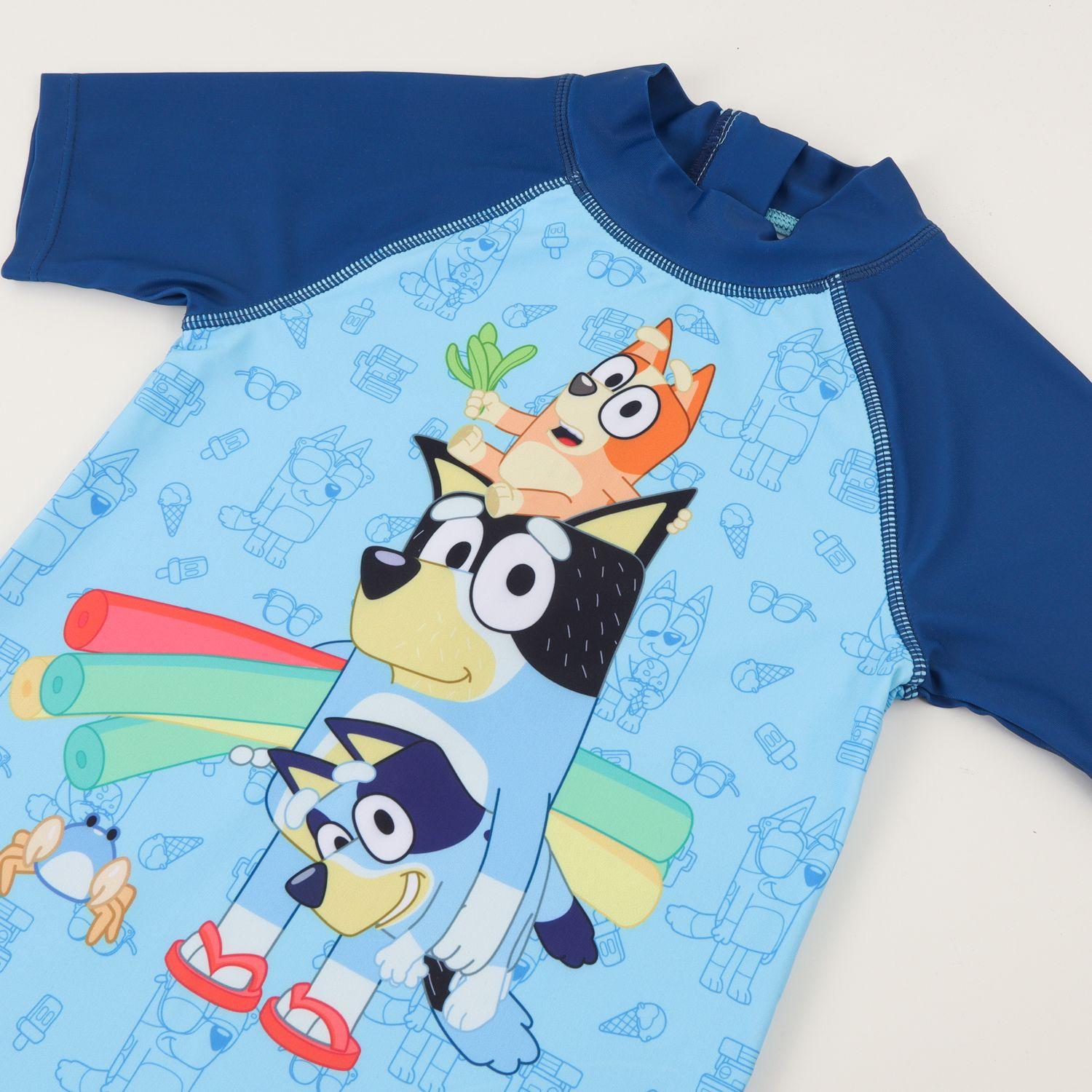 Traje de Baño Manga Corta Niño Azul Bluey & Friends Bluey-2