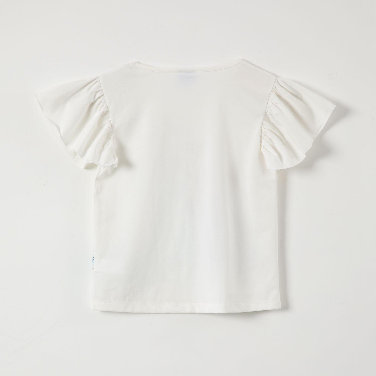 Polera Manga Corta Niña Elsa y Anna Frozen Blanco Disney-1