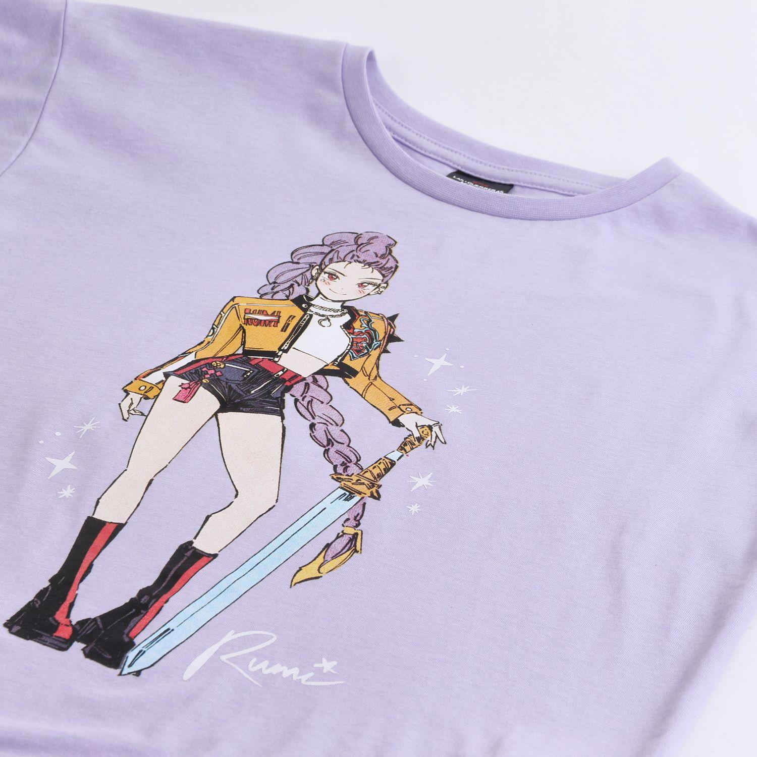Polera Manga Corta Niña Rumi Kpop Demon Hunters Morado-2