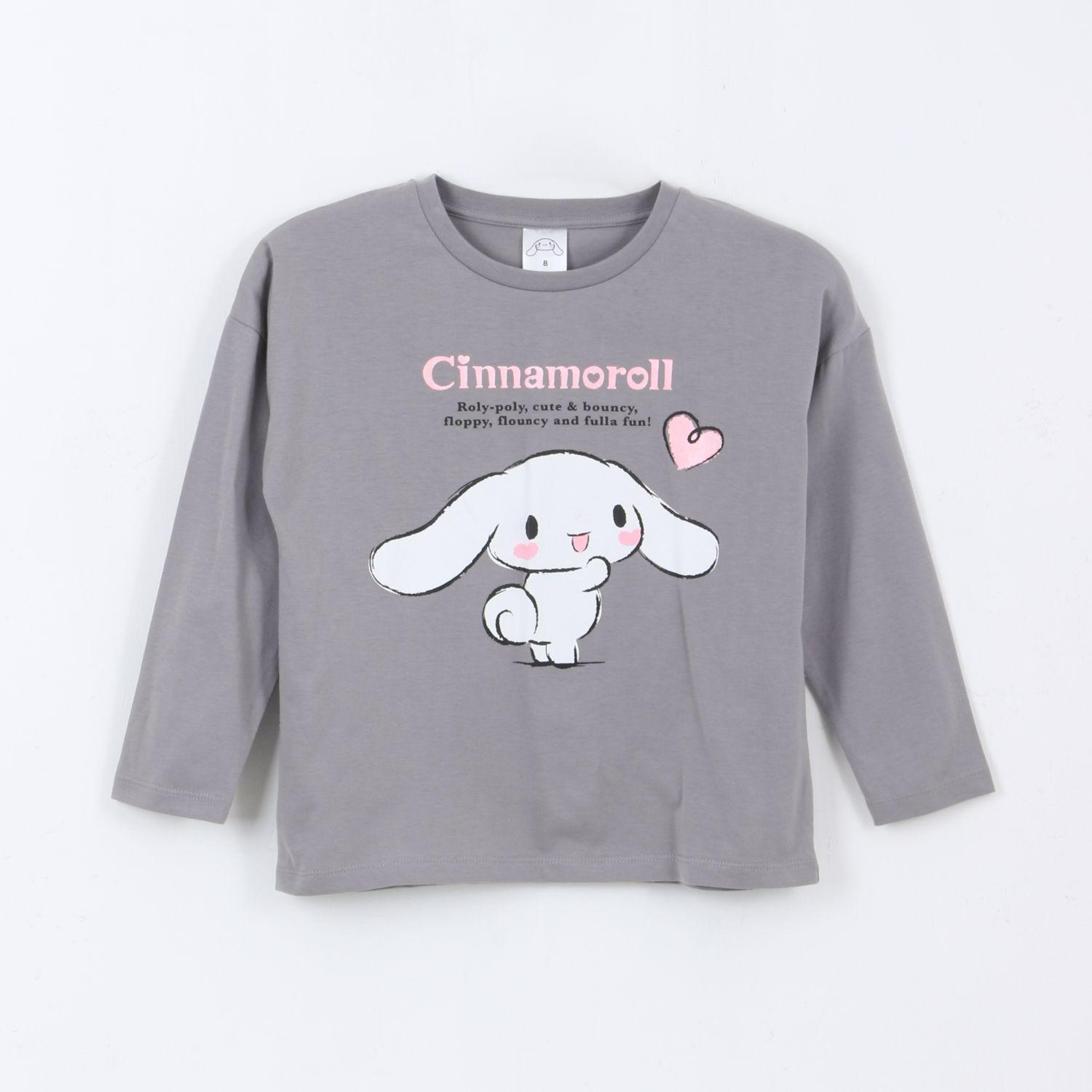 Polera Manga Larga Niña Cinnamoroll Gris Hello Kitty-0
