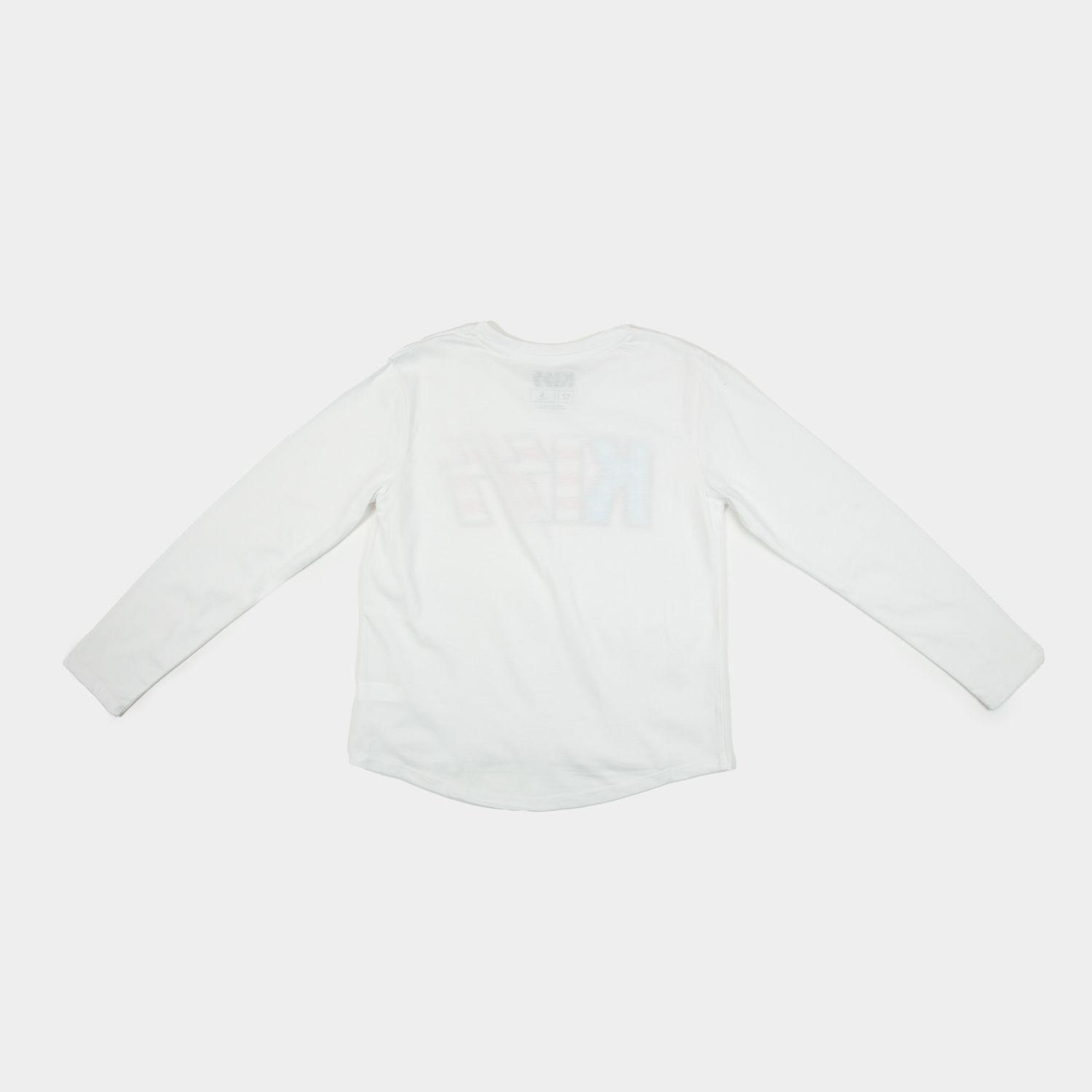 Polera Manga Larga Niña Logo Blanco Kiss-1