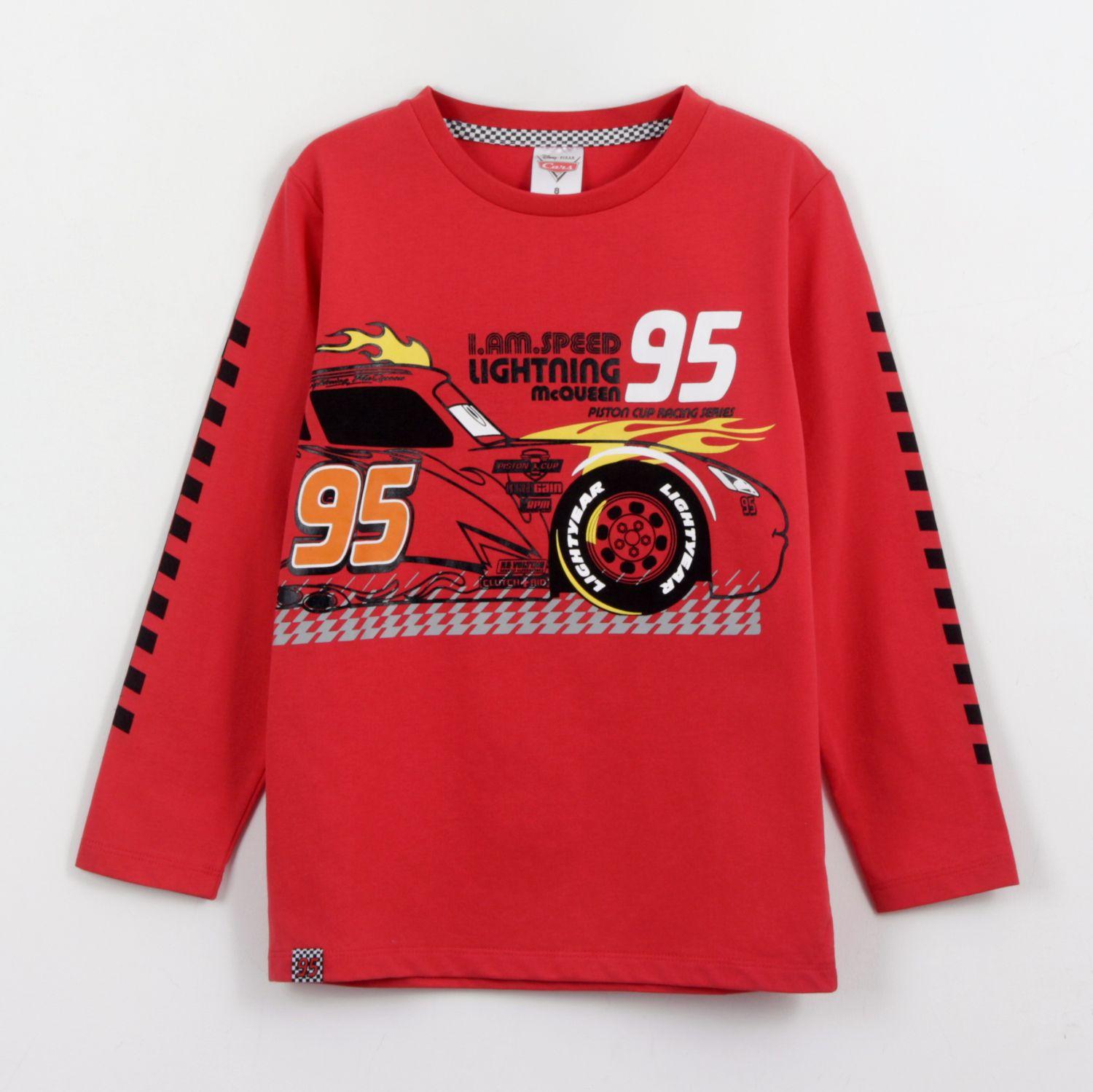 Polera Manga Larga Niño Rayo McQueen Cars Rojo Disney-0